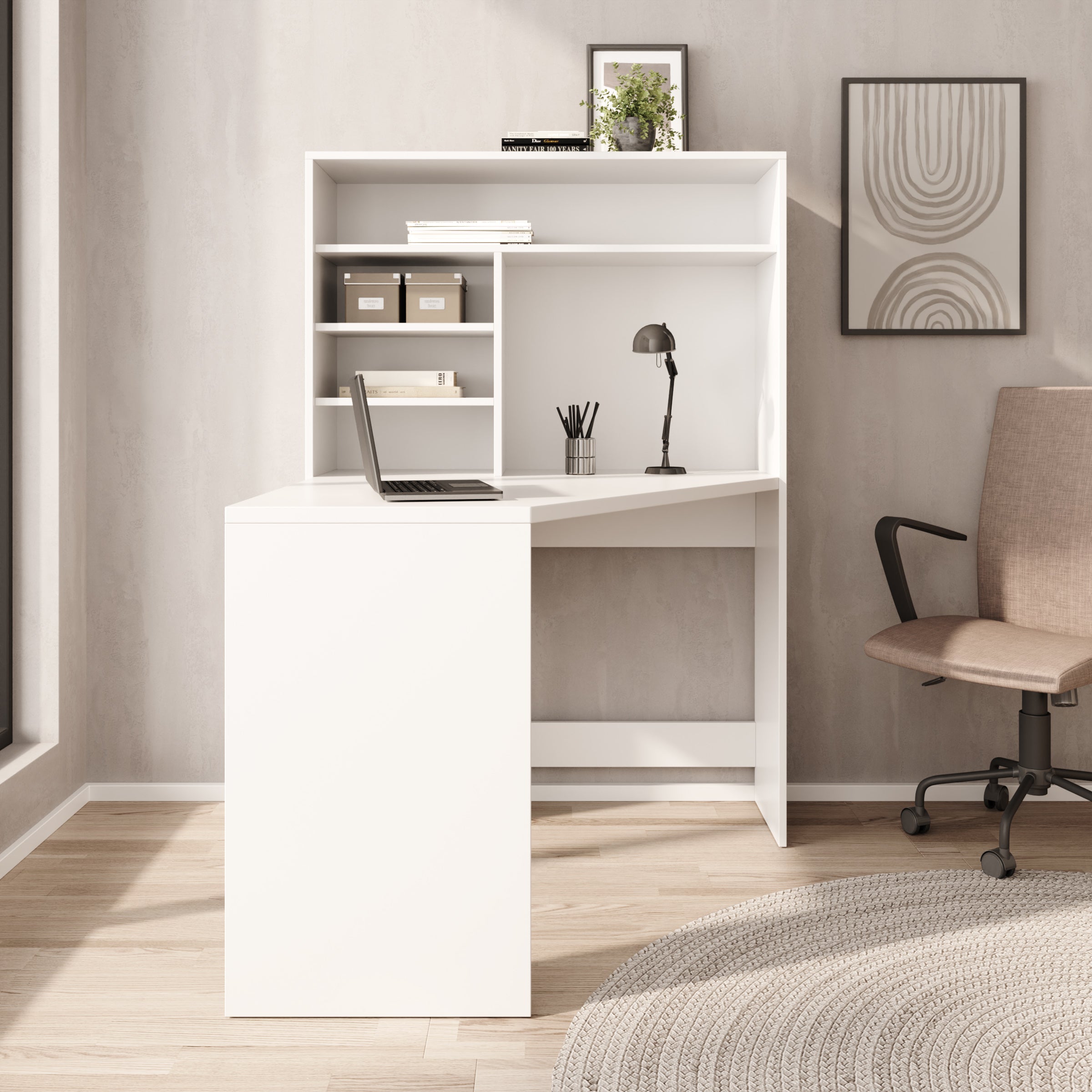 Brento - Bureau - Wit - 101x96x75 cm