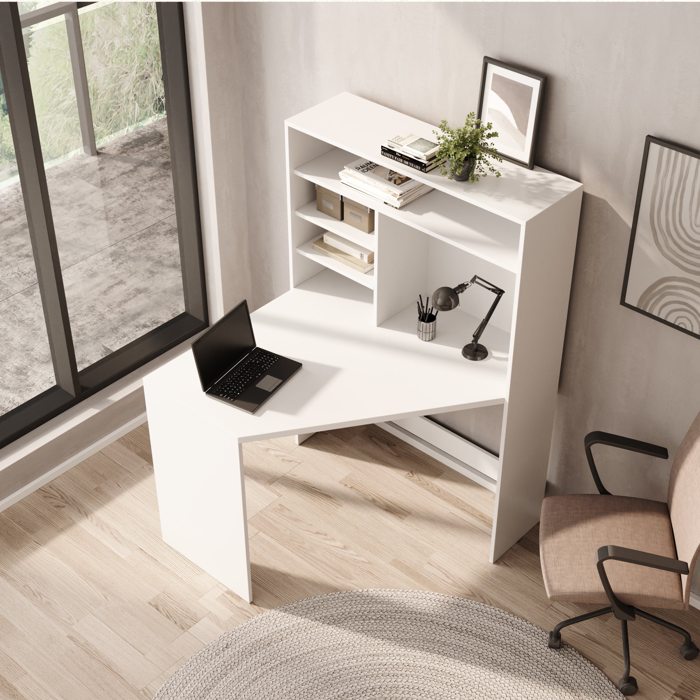 Brento - Bureau - Wit - 101x96x75 cm