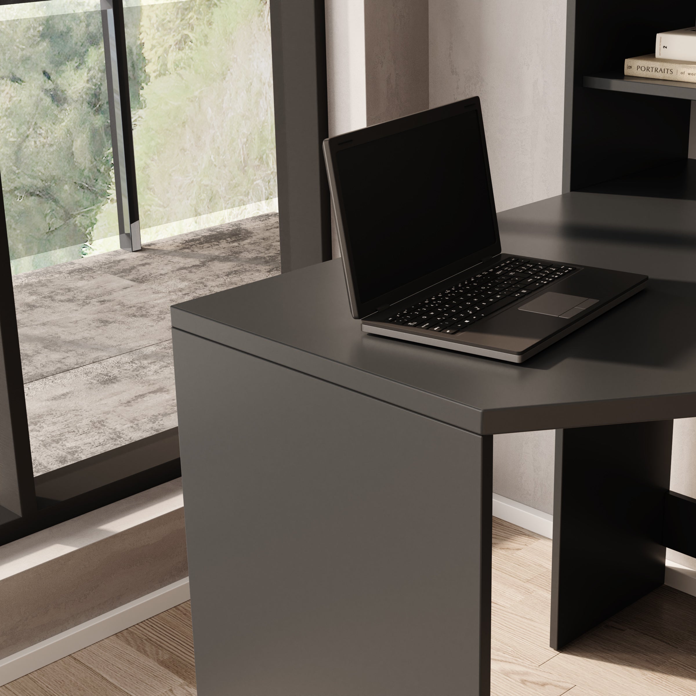 Brento - Bureau - Zwart - 101x96x75 cm