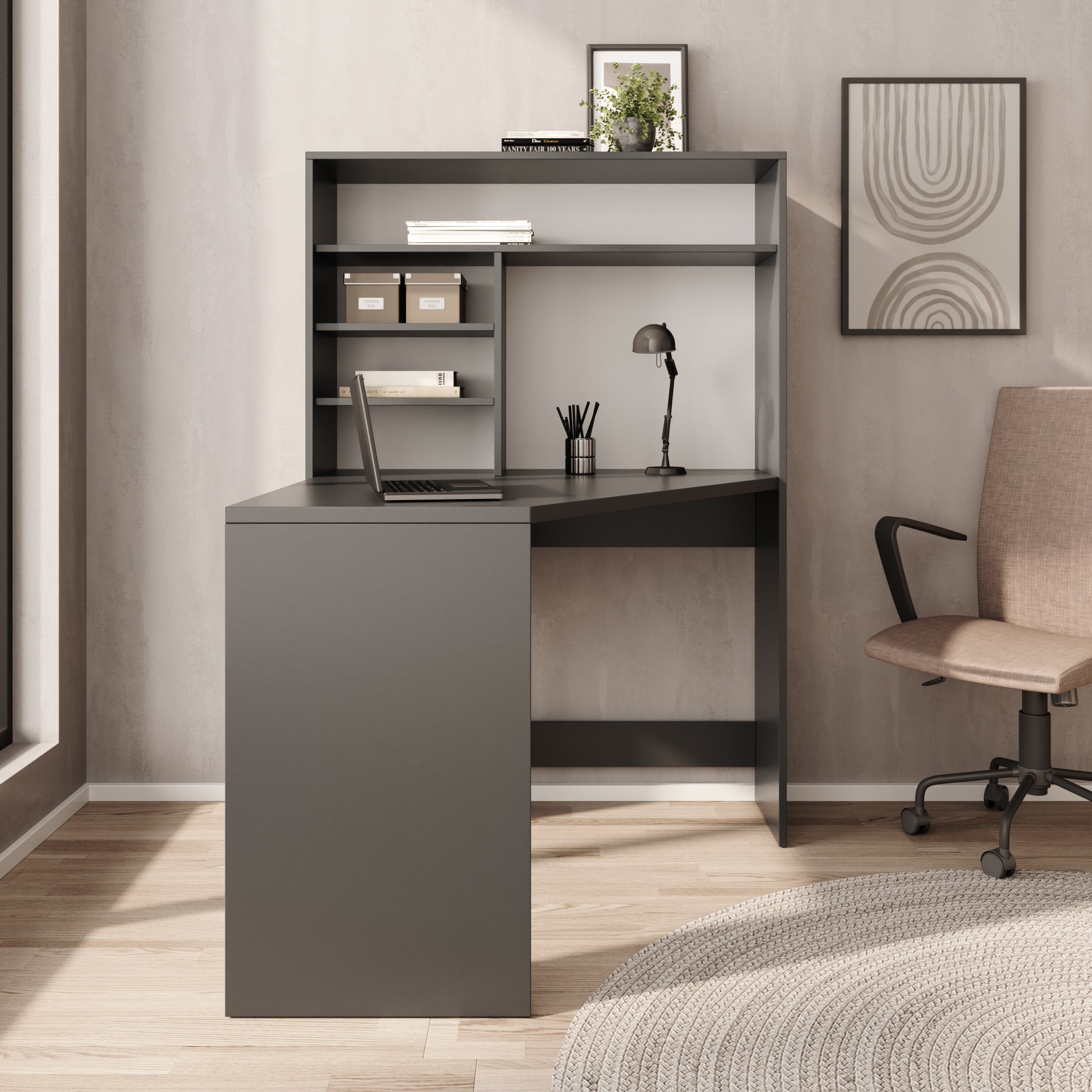 Brento - Bureau - Zwart - 101x96x75 cm