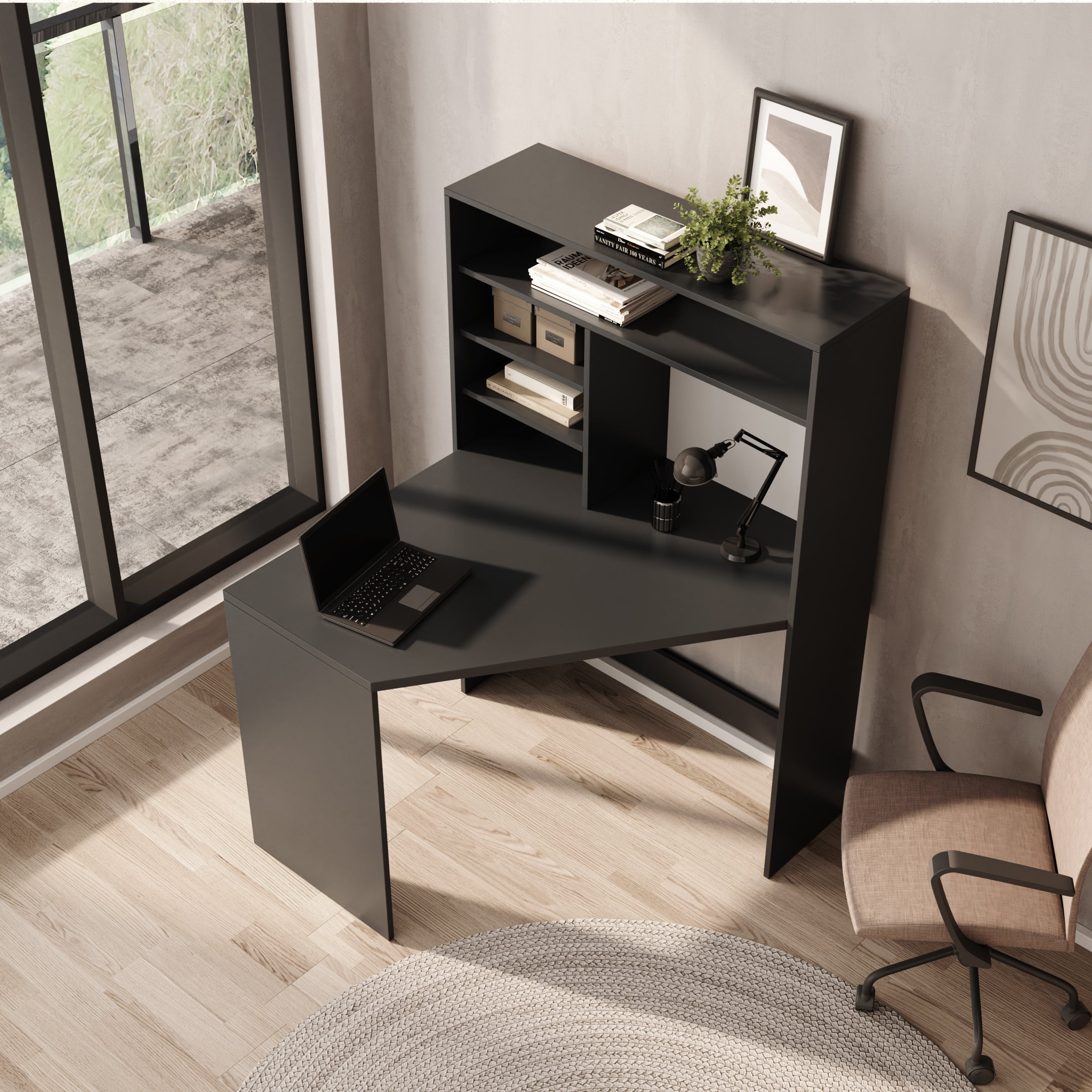 Brento - Bureau - Zwart - 101x96x75 cm