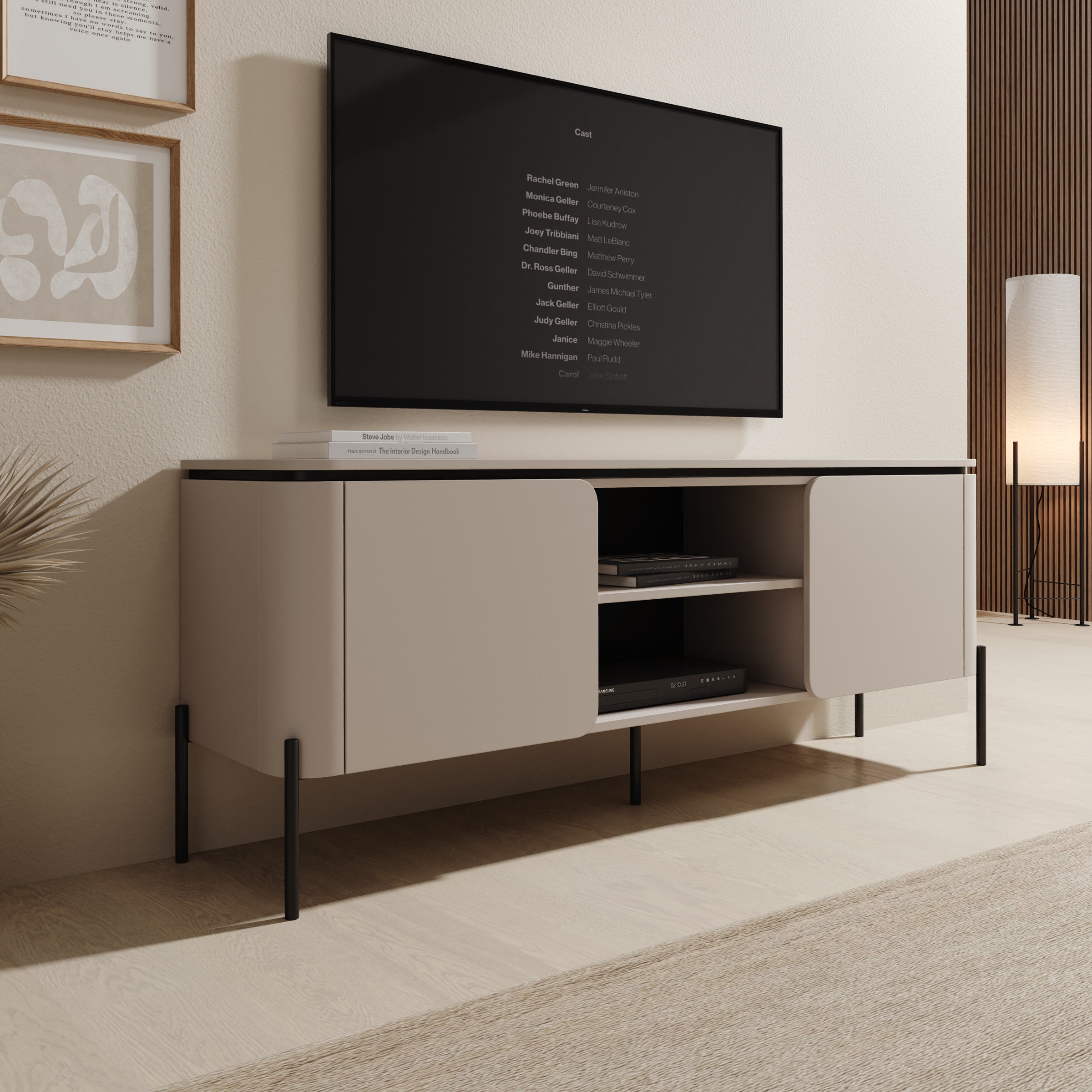 Breva - TV-Meubel - Beige - 163x40x65 cm