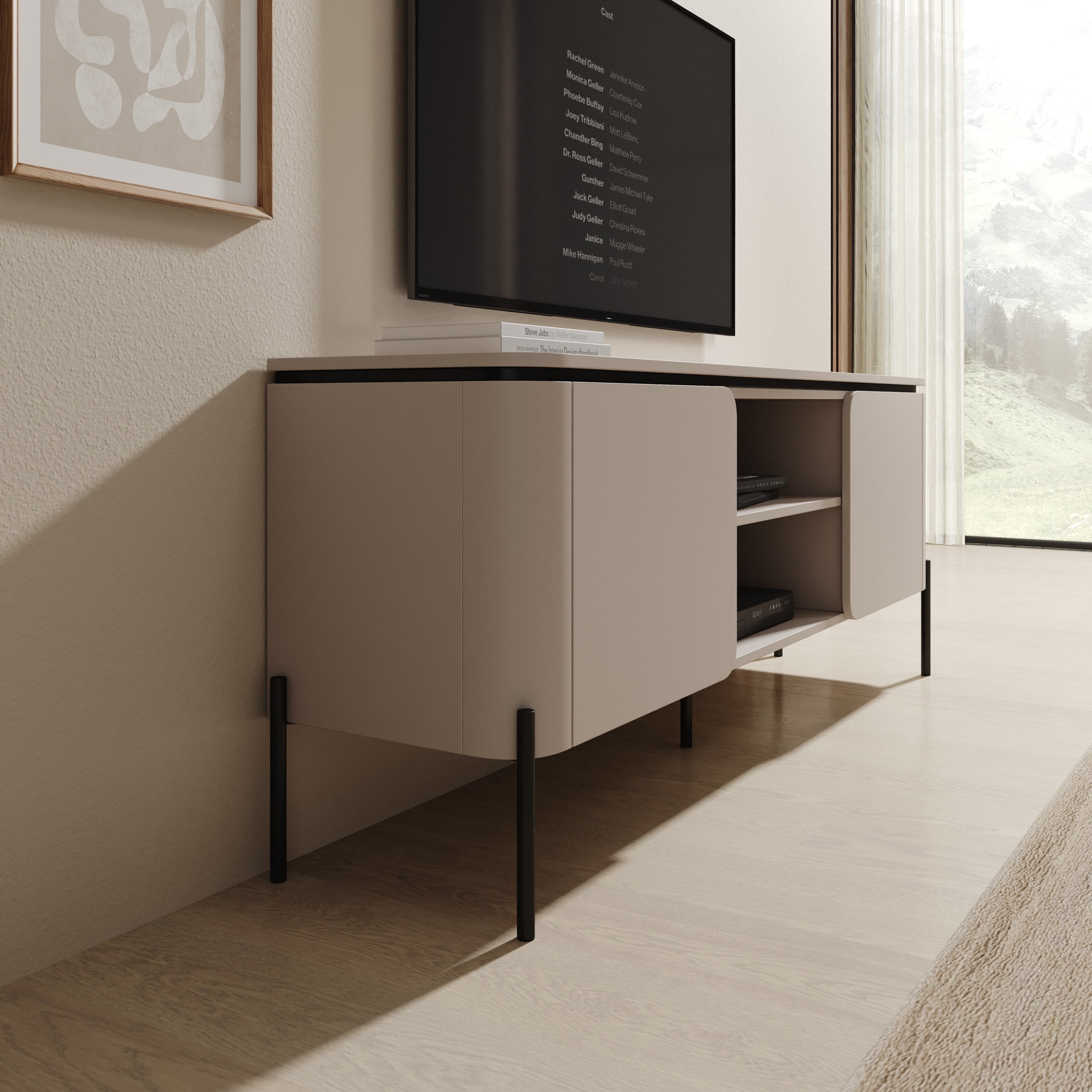 Breva - TV-Meubel - Beige - 163x40x65 cm