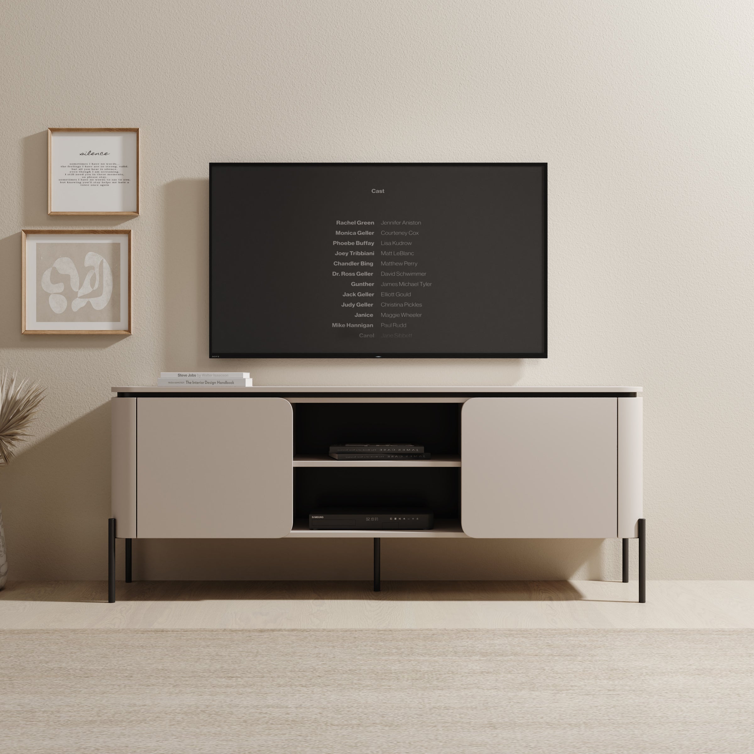 Breva - TV-Meubel - Beige - 163x40x65 cm