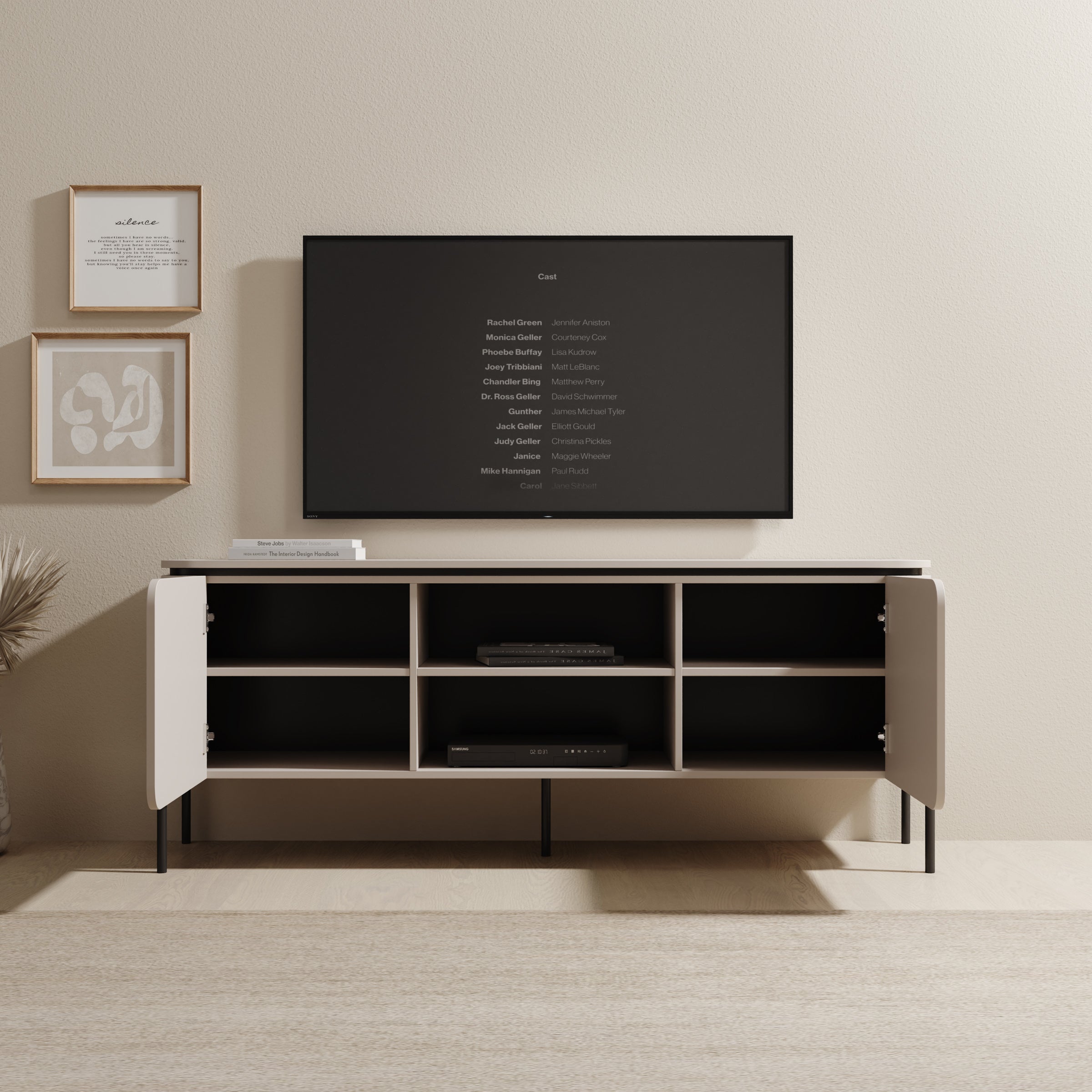 Breva - TV-Meubel - Beige - 163x40x65 cm