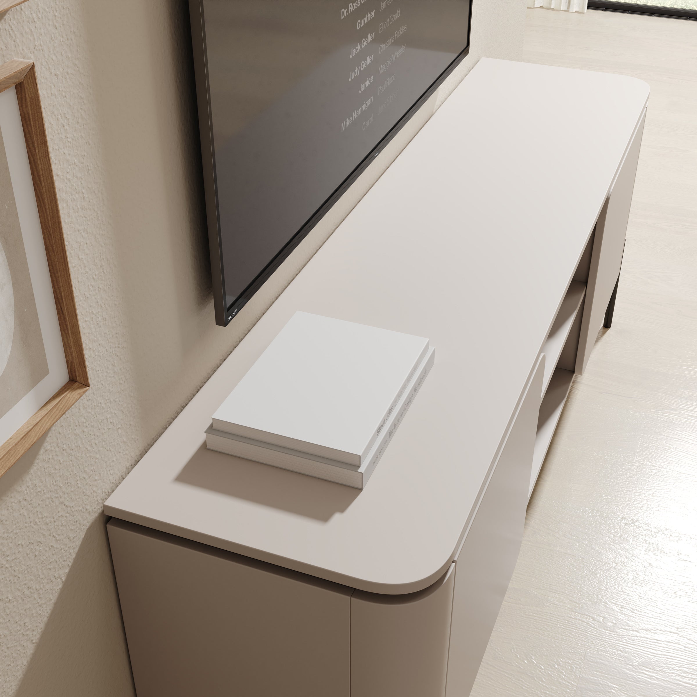 Breva - TV-Meubel - Beige - 163x40x65 cm