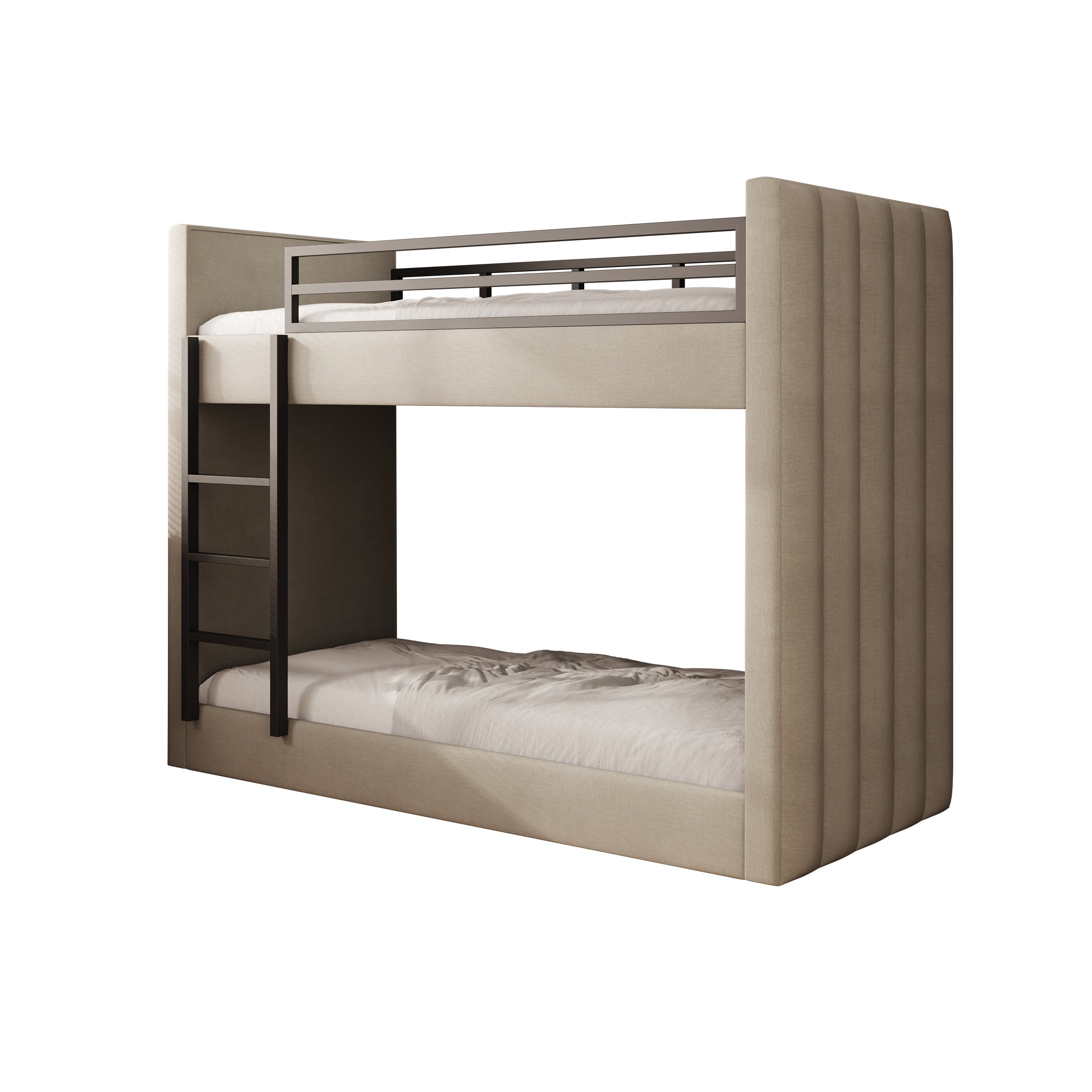 Brivon - Stapelbed - Velvet beige - 90x200 cm