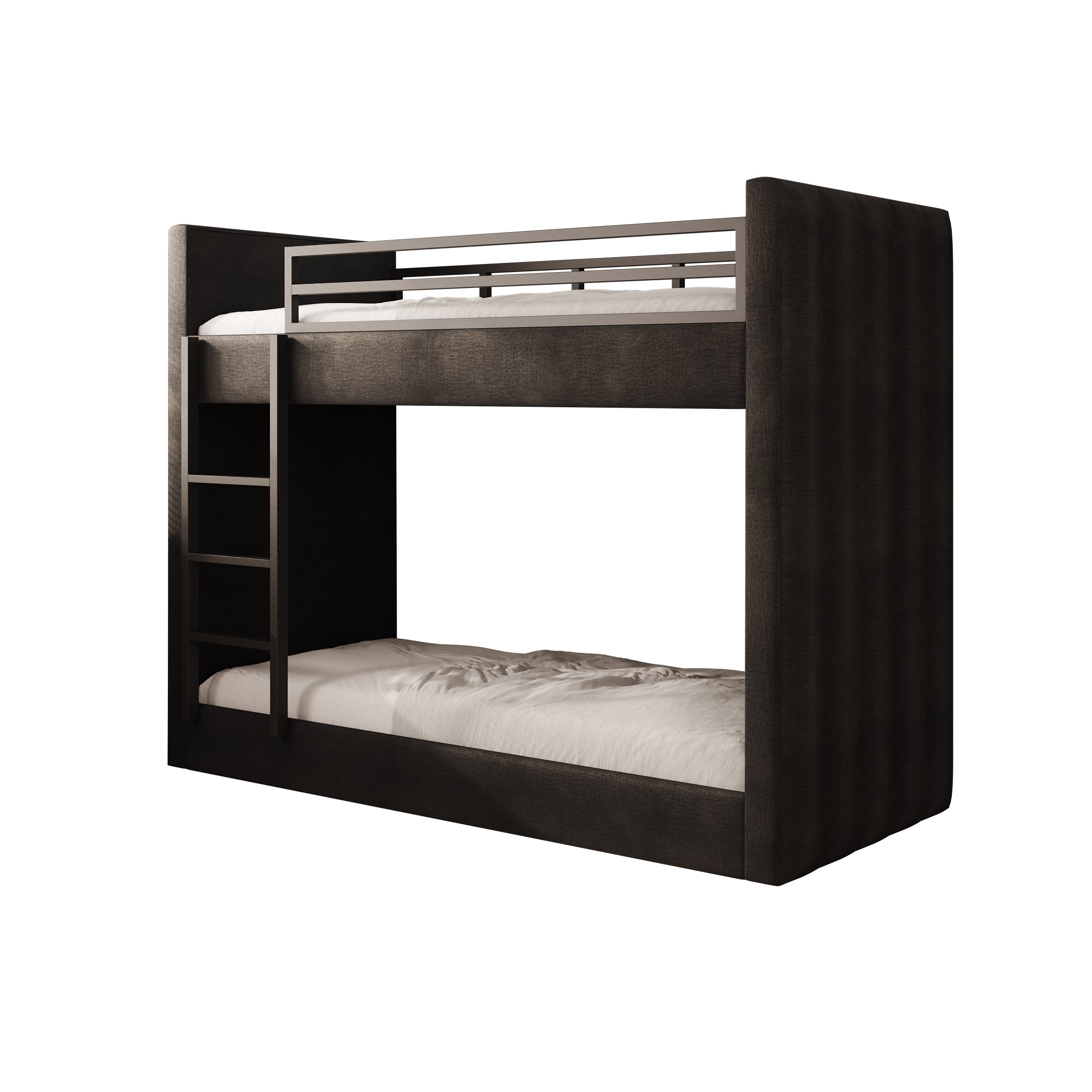 Brivon - Stapelbed - Velvet zwart - 90x200 cm
