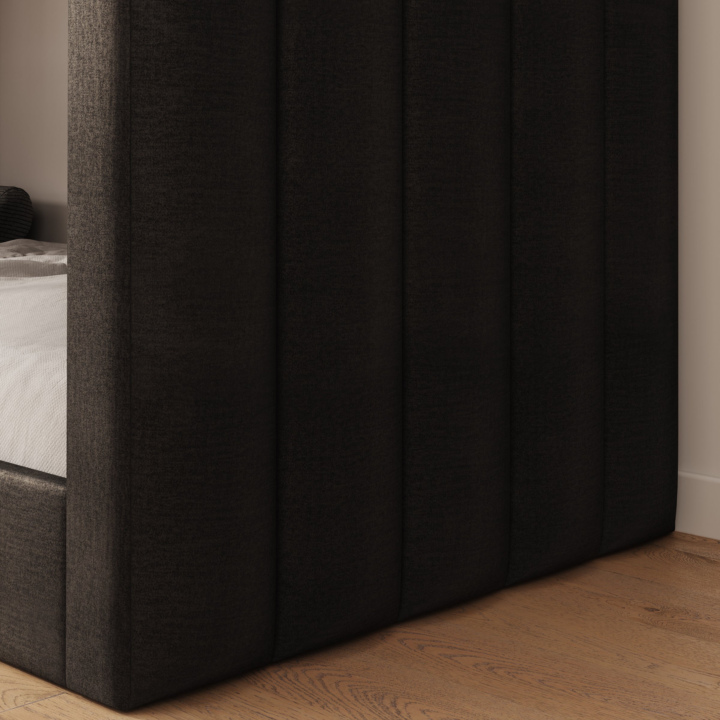 Brivon - Stapelbed - Velvet zwart - 90x200 cm