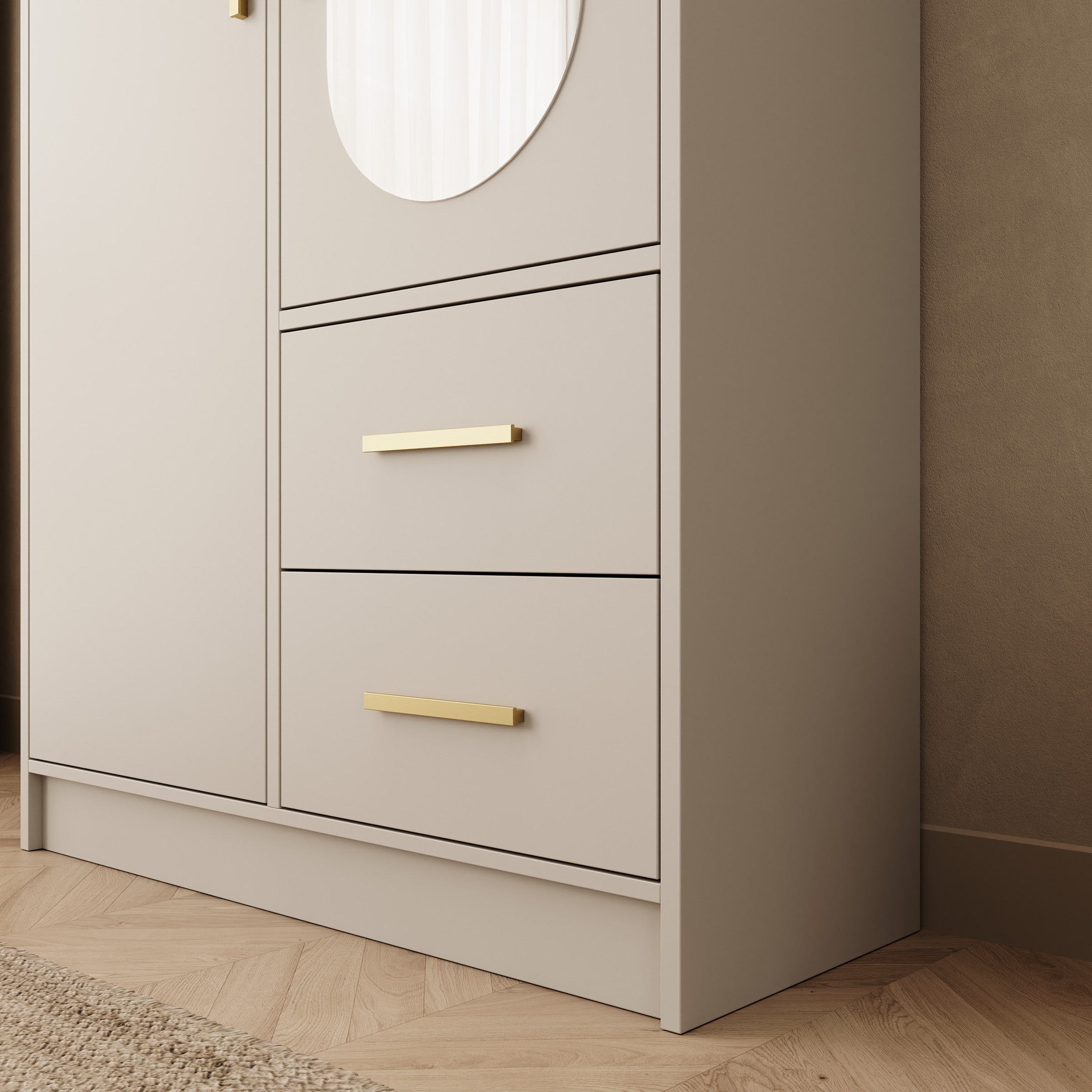 Brody - Kledingkast 2-deurs - Beige - 103x40x202 cm