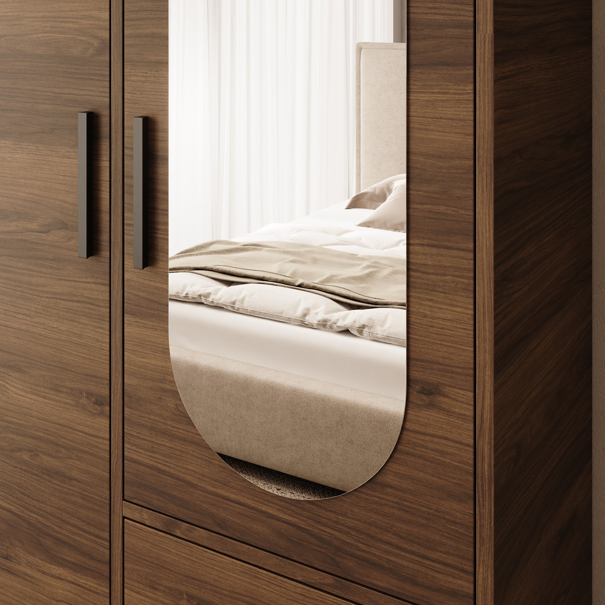 Brody - Kledingkast 2-deurs - Walnootpatroon - 103x40x202 cm