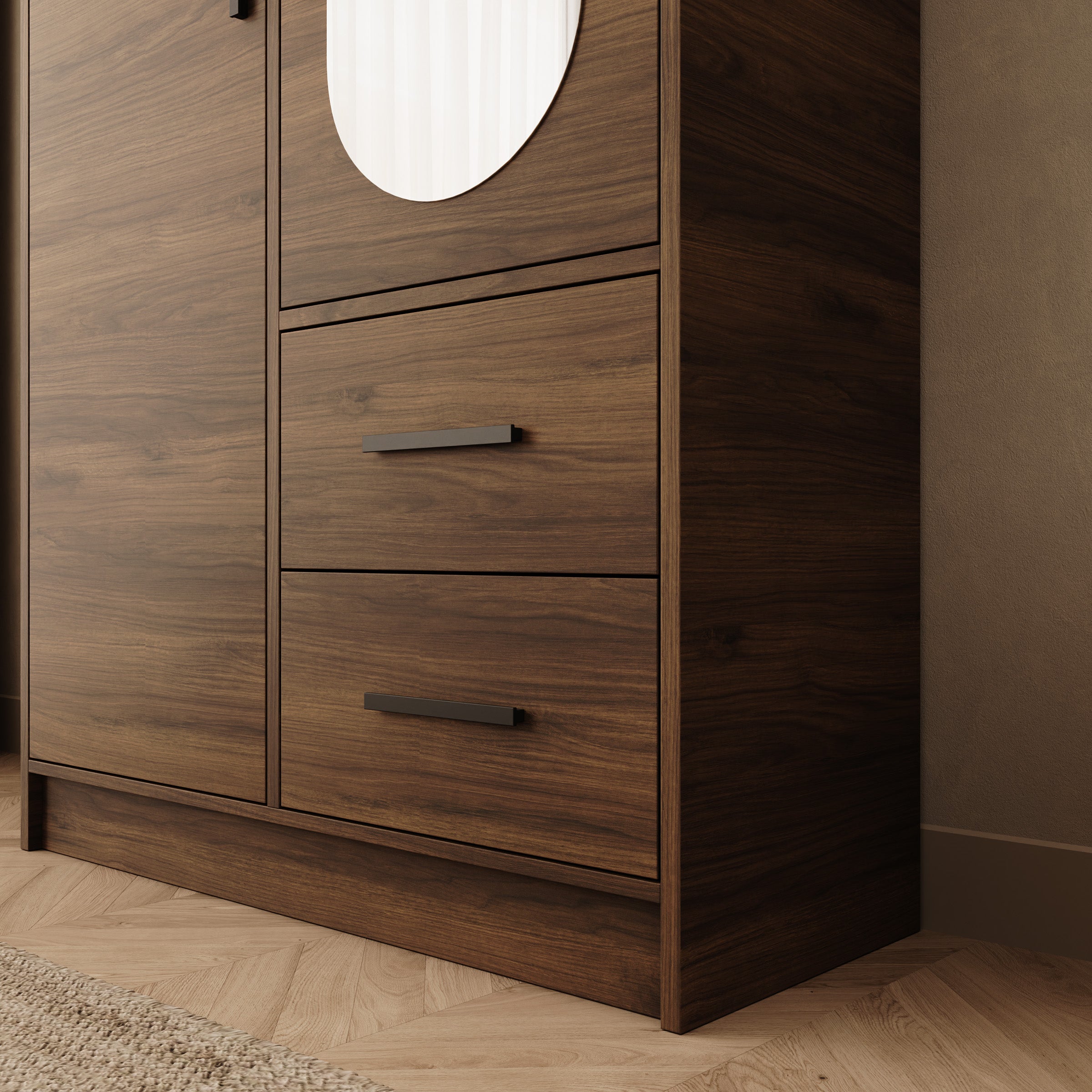 Brody - Kledingkast 2-deurs - Walnootpatroon - 103x40x202 cm