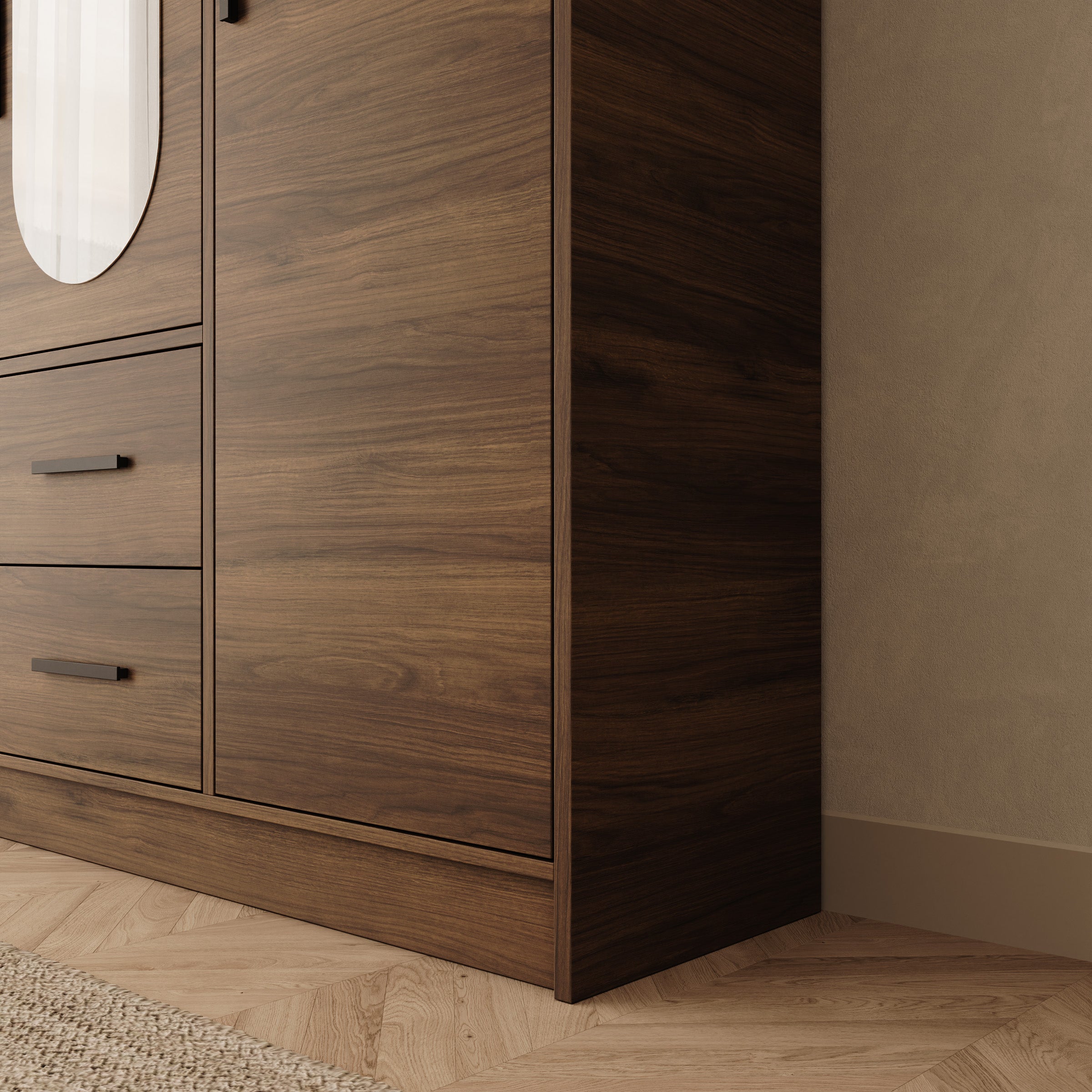 Brody - Kledingkast 3-deurs - Walnootpatroon - 153x40x202 cm