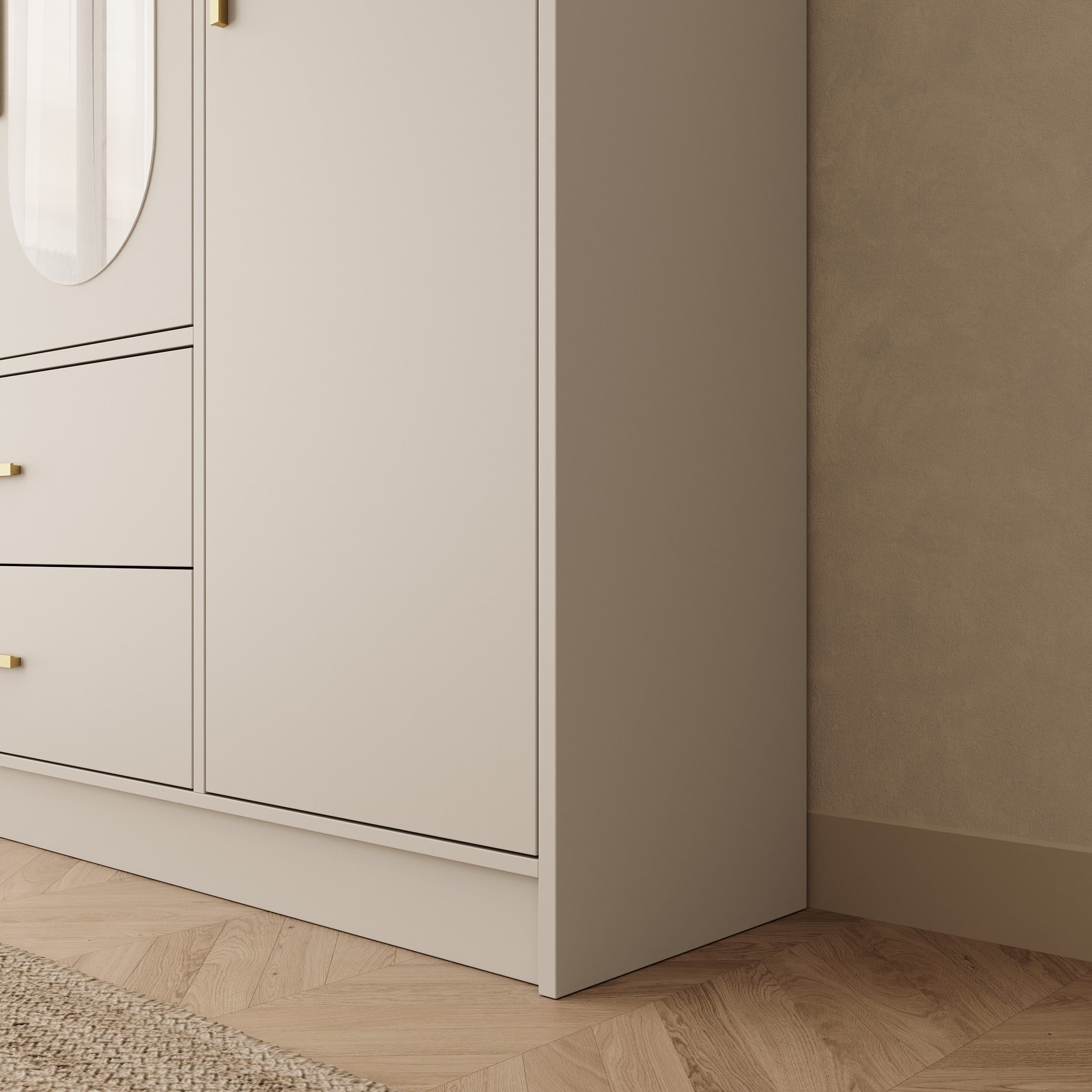 Brody - Kledingkast 4-deurs - Beige - 201x40x202 cm