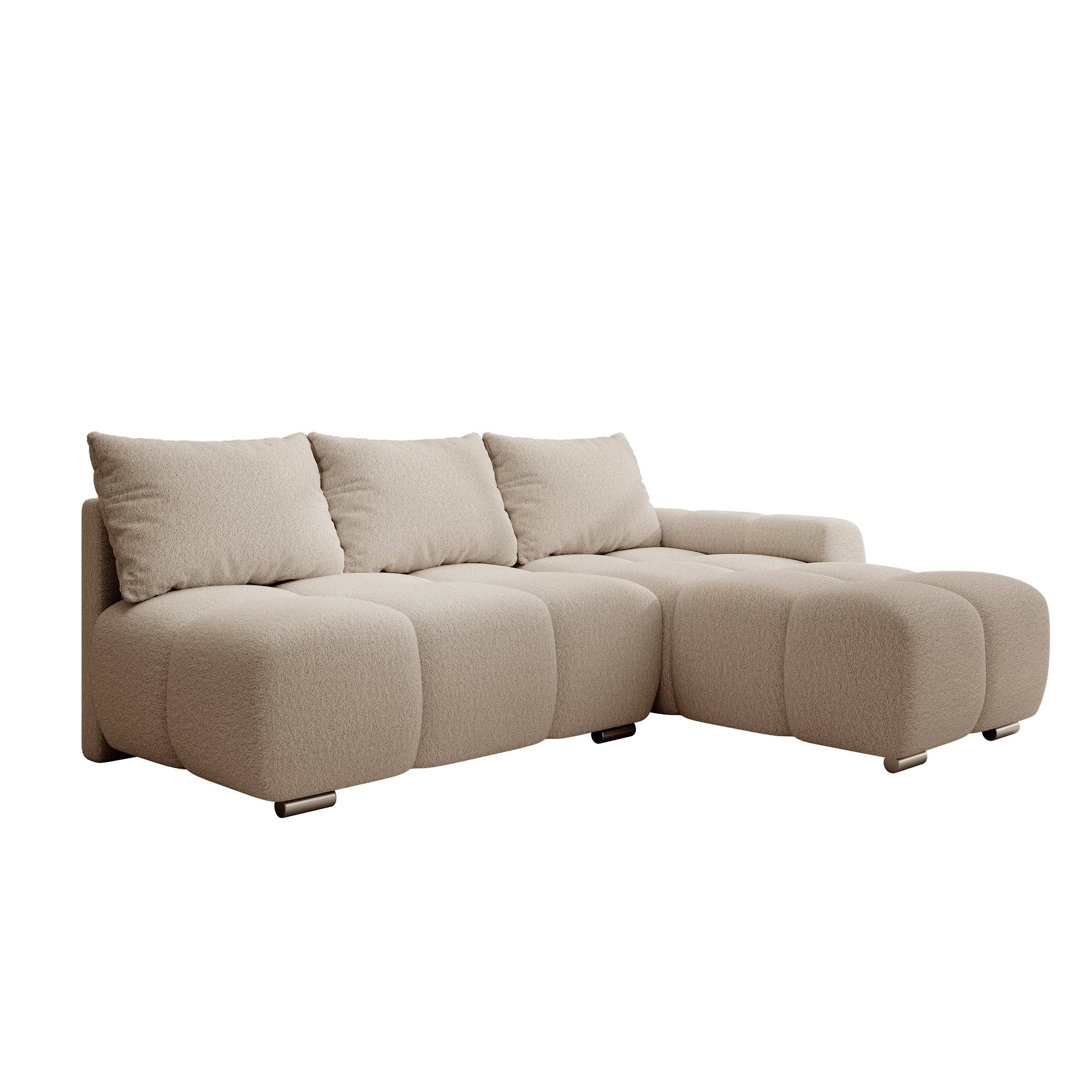 Broome - Hoekbank 3-zits - Beige teddystof - Rechts