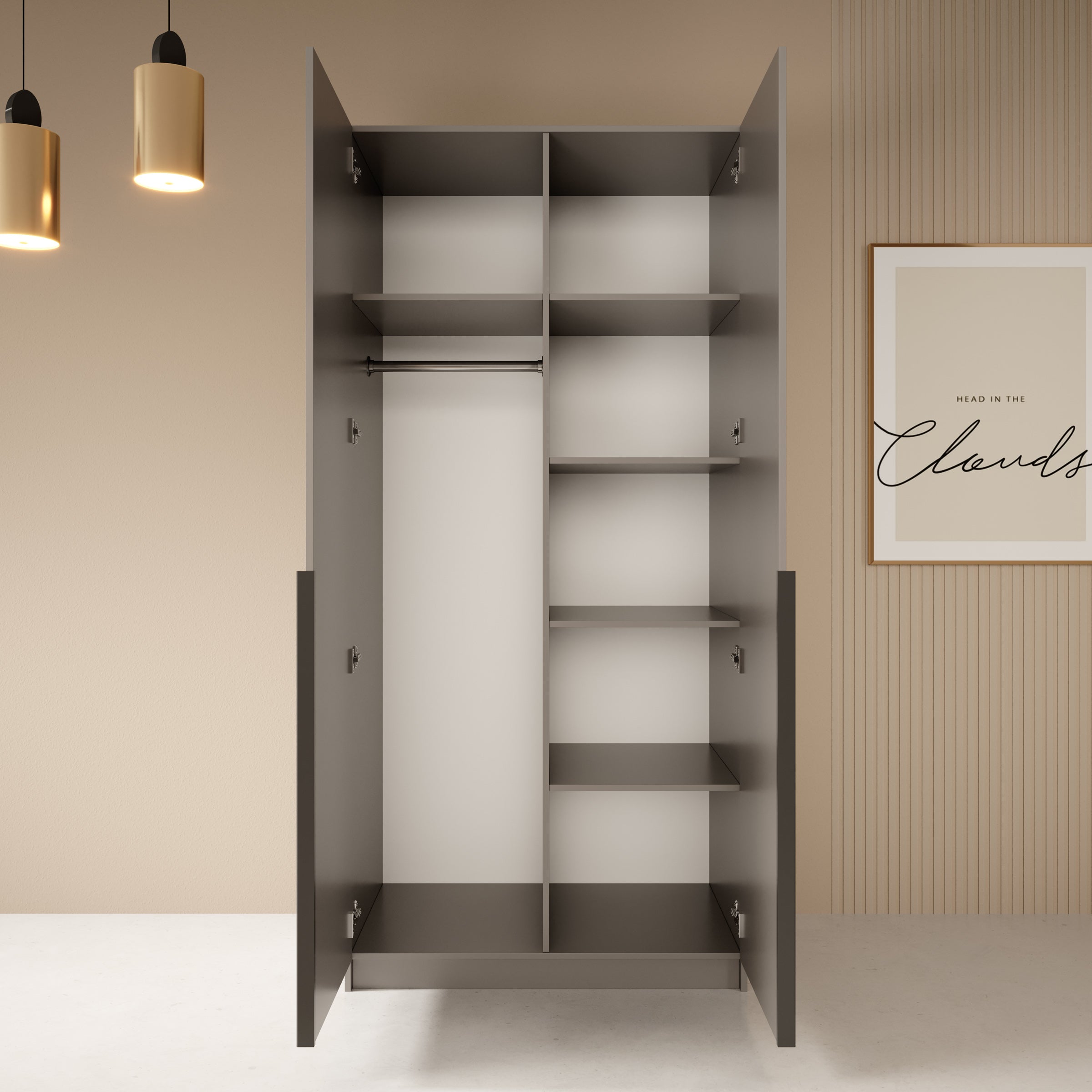 Bruno - Kledingkast 2-deurs - Beige