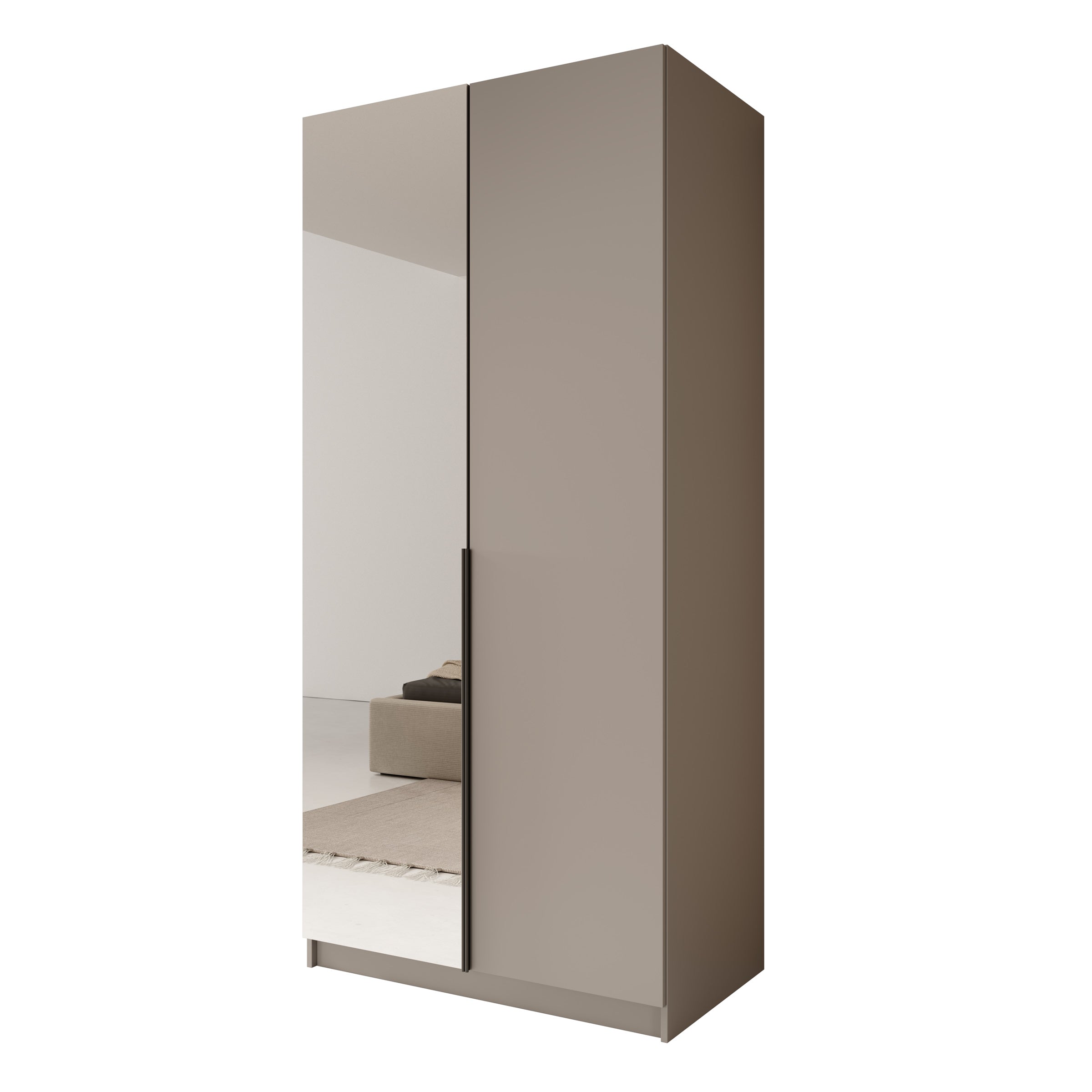 Bruno - Kledingkast met spiegel - Beige