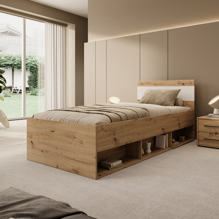 Brussel - Eenpersoonsbed - Eiken - 90x200 cm