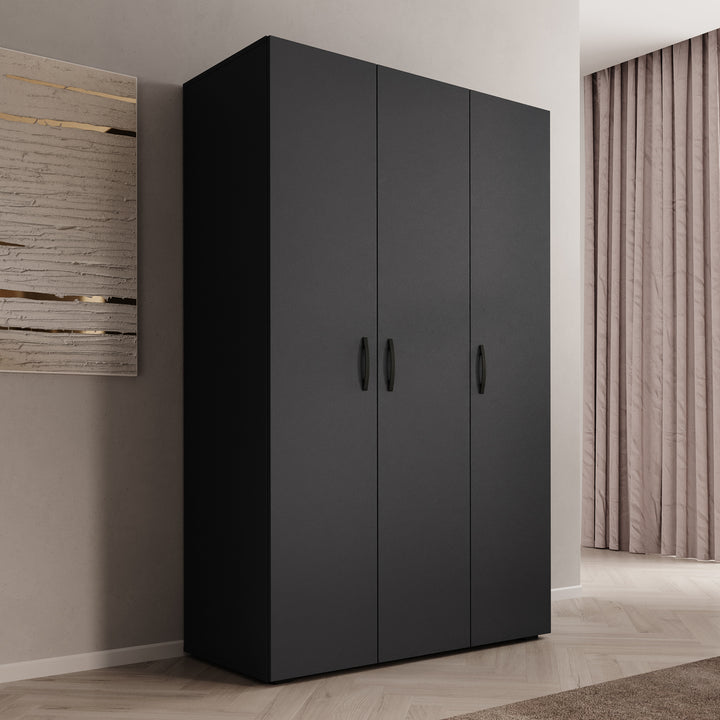 Brussel - Kledingkast 3-deurs - Antraciet - 111x52x179 cm