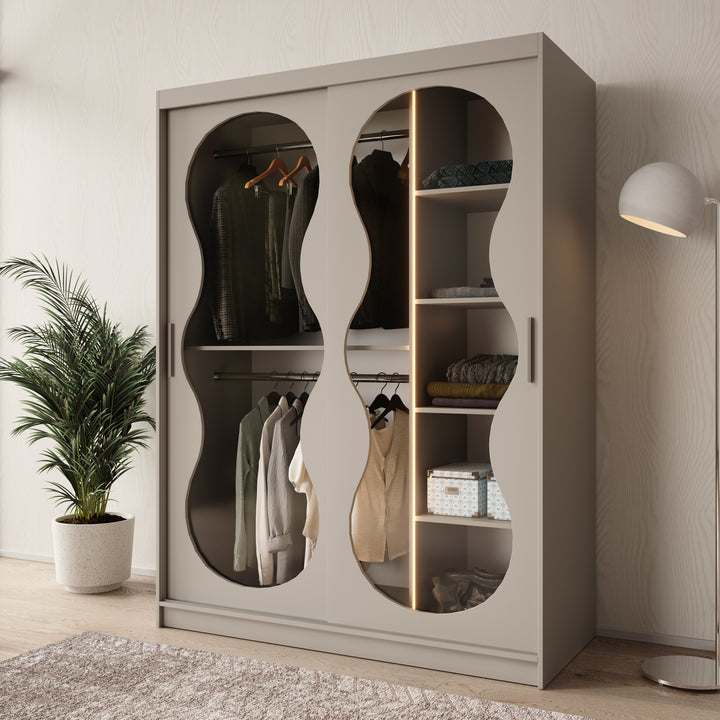 Bunaro - Kledingkast - Beige - 150x62x200 cm