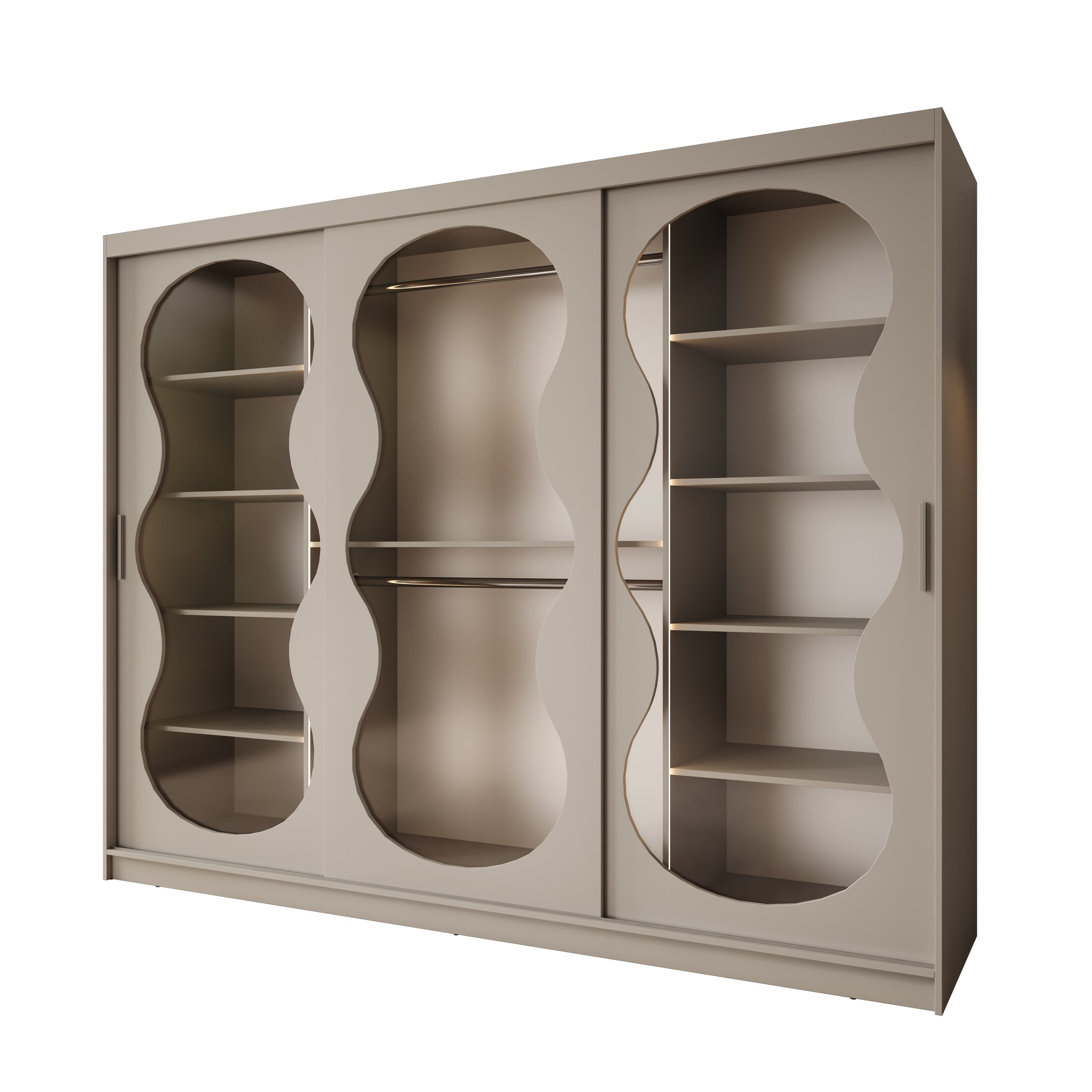 Bunaro - Kledingkast - Beige - 250x62x200 cm