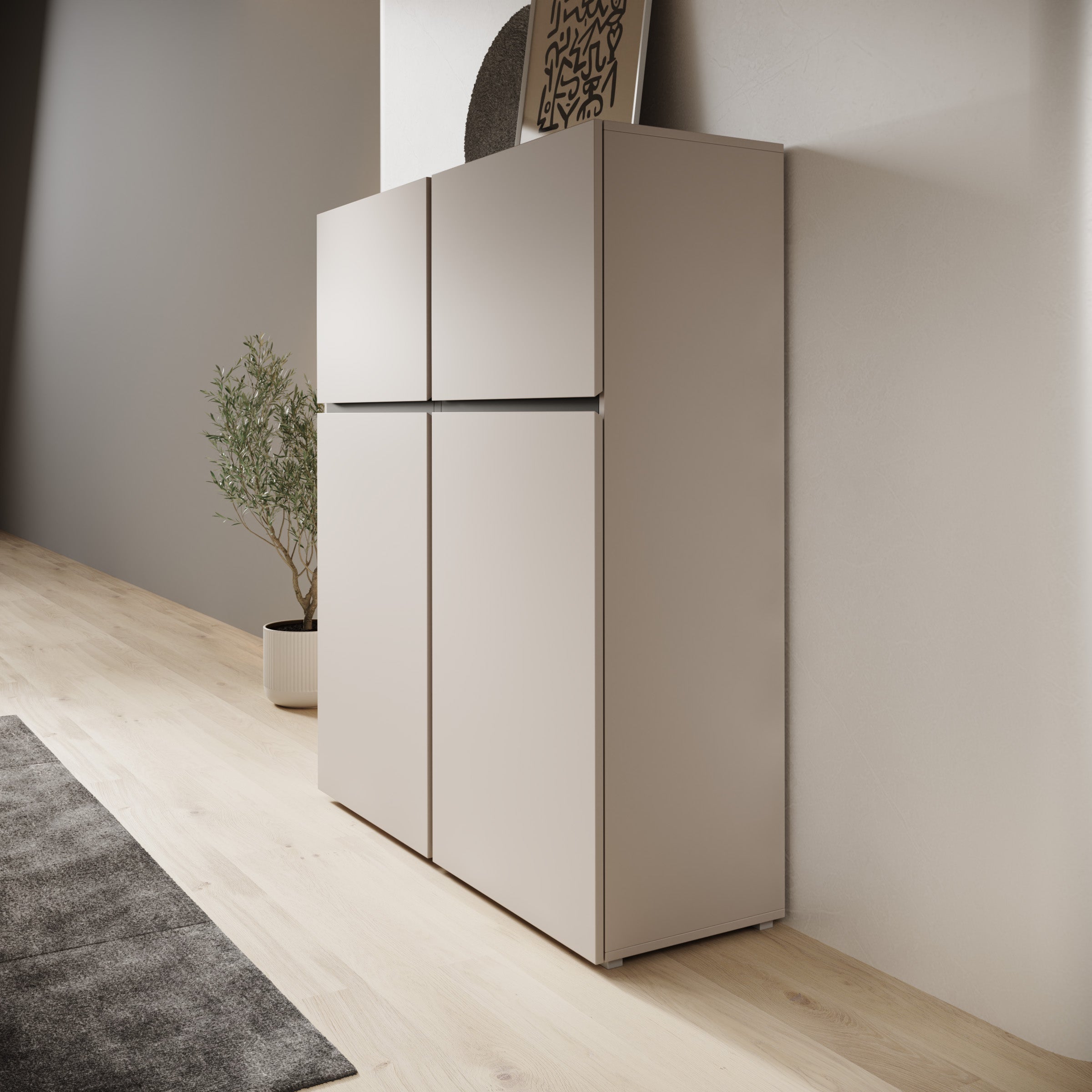 Cainan - Dressoir - Beige - 119x40x139 cm