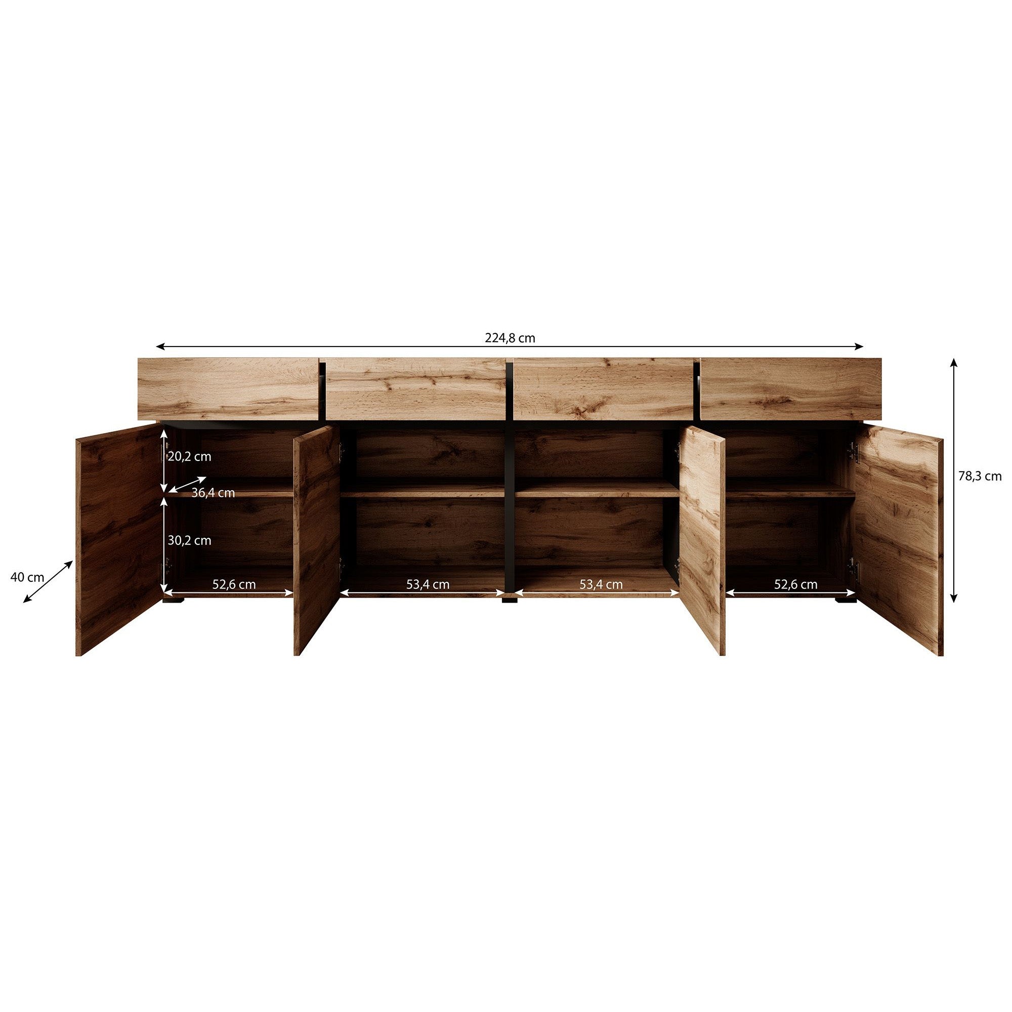 Cainan - Dressor - Beige - 225x40x78 cm