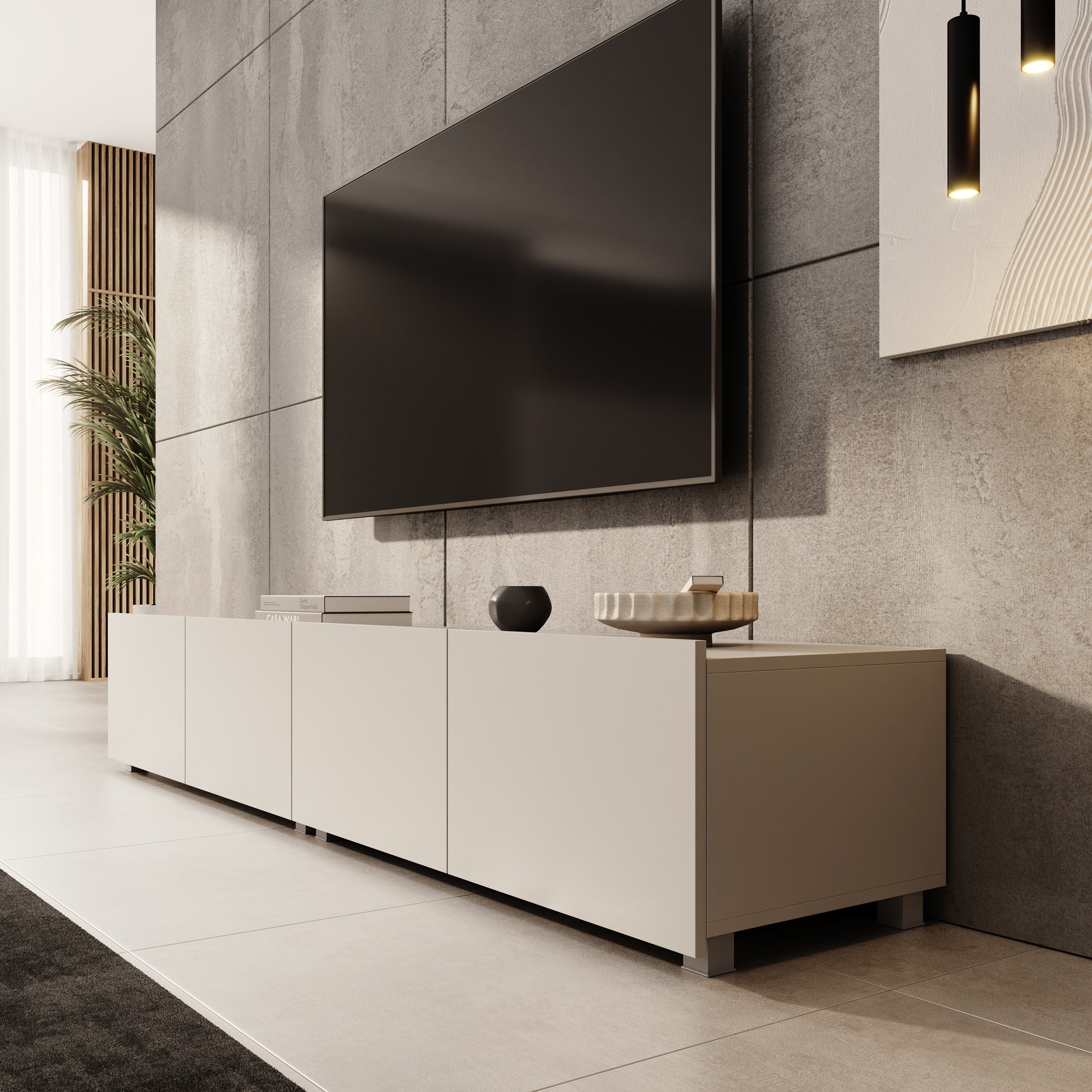 Calabas - TV-Meubel - Beige - 200x43x37 cm