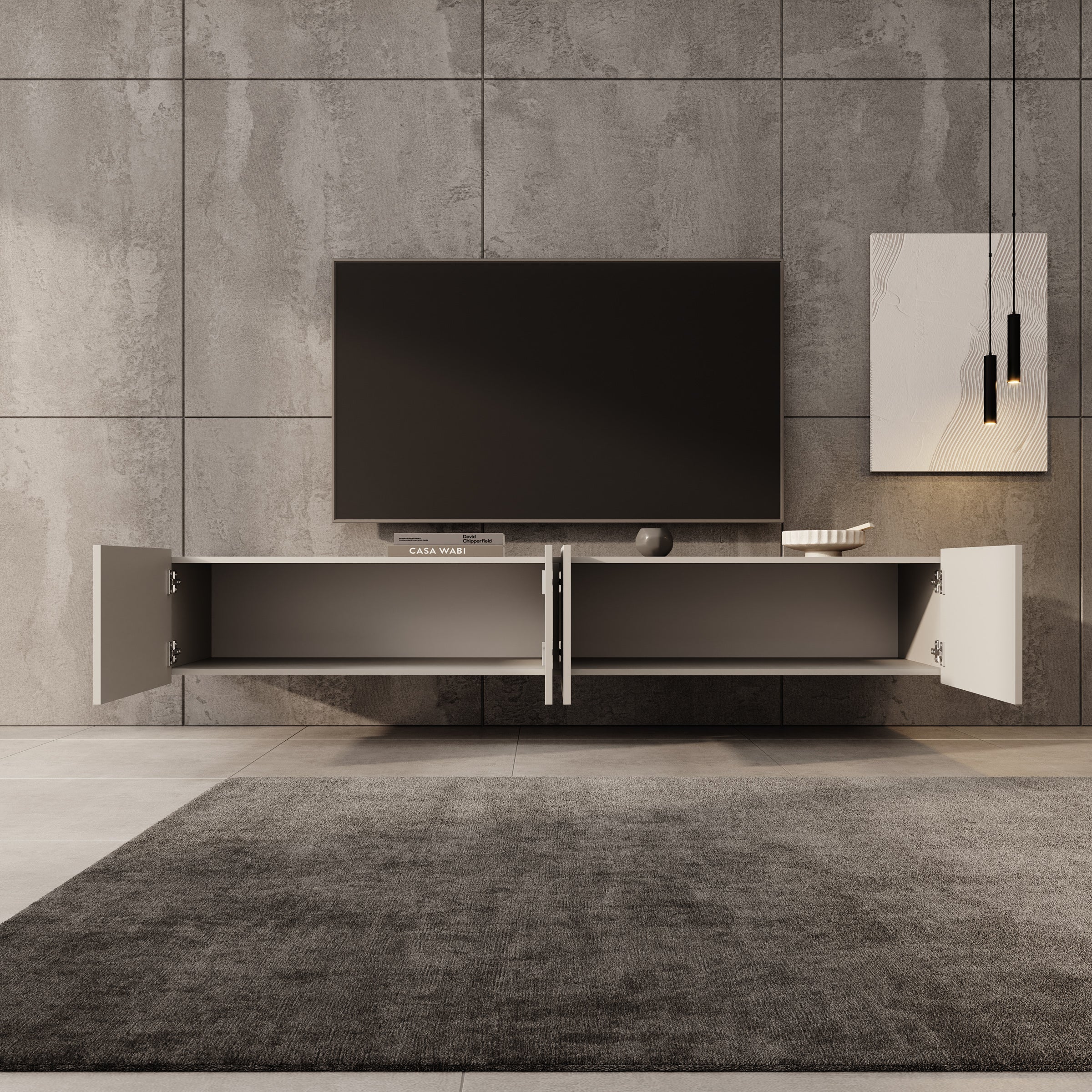 Calabas - TV-Meubel - Beige - 200x43x37 cm