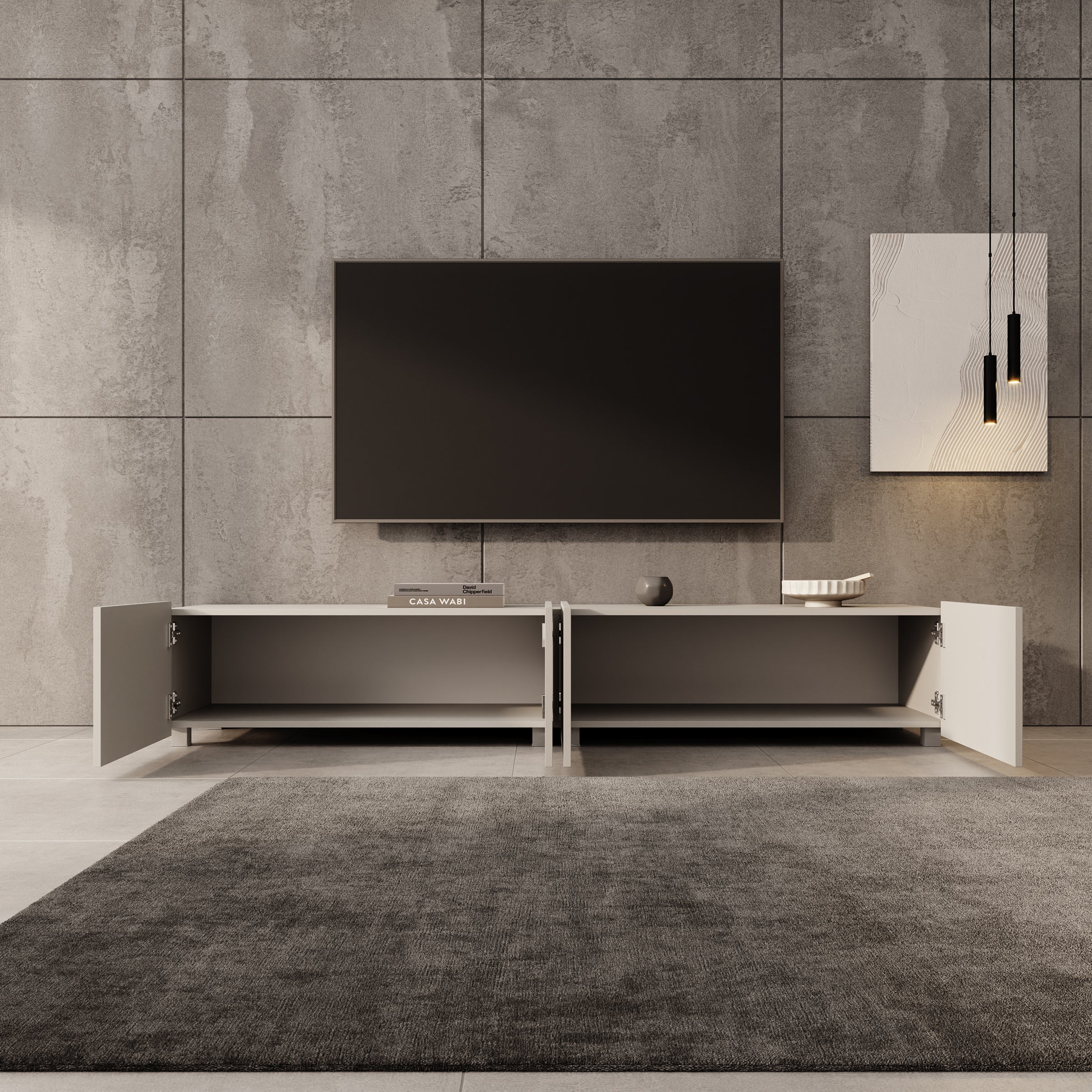 Calabas - TV-Meubel - Beige - 200x43x37 cm