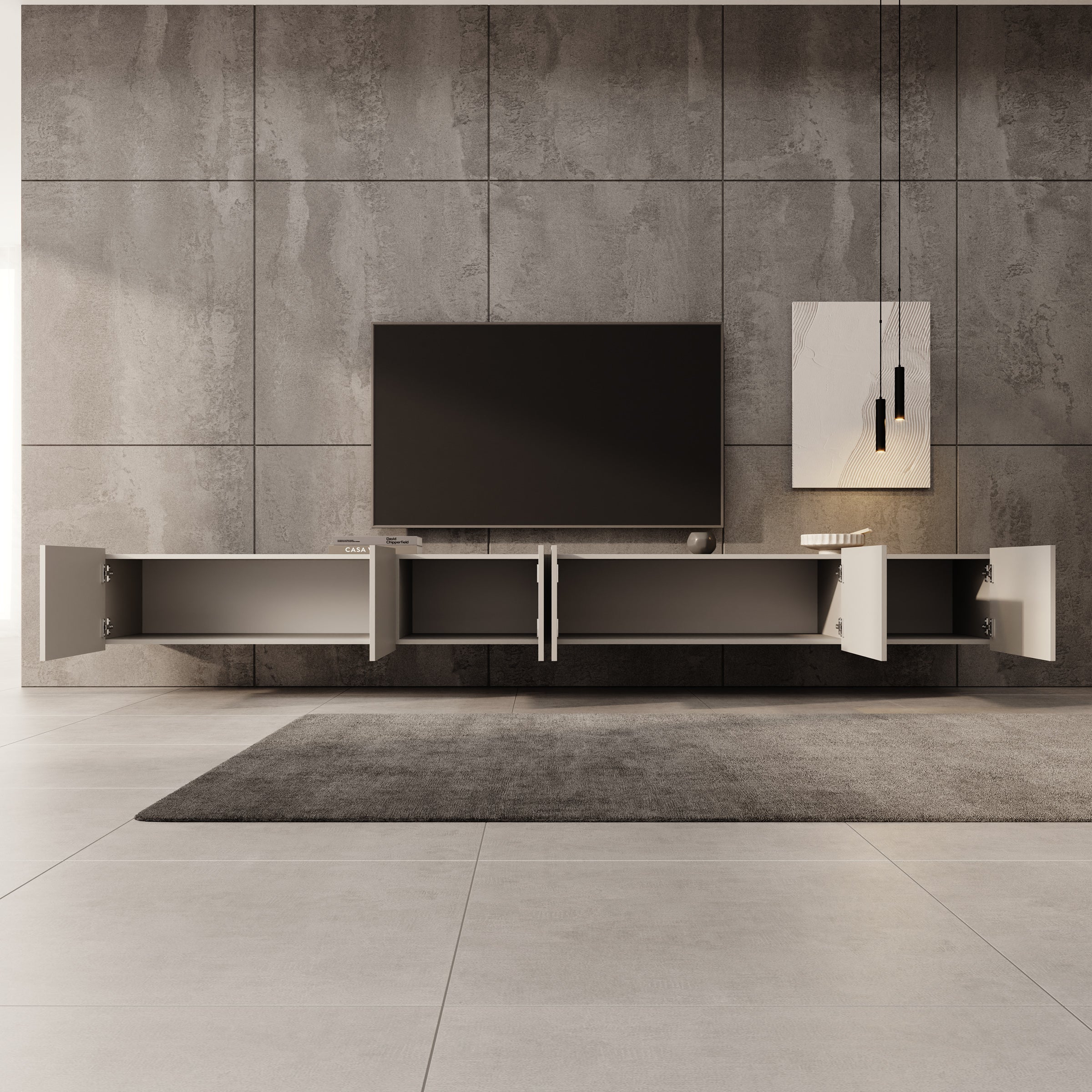 Calabas - TV-Meubel - Beige - 300x43x37 cm