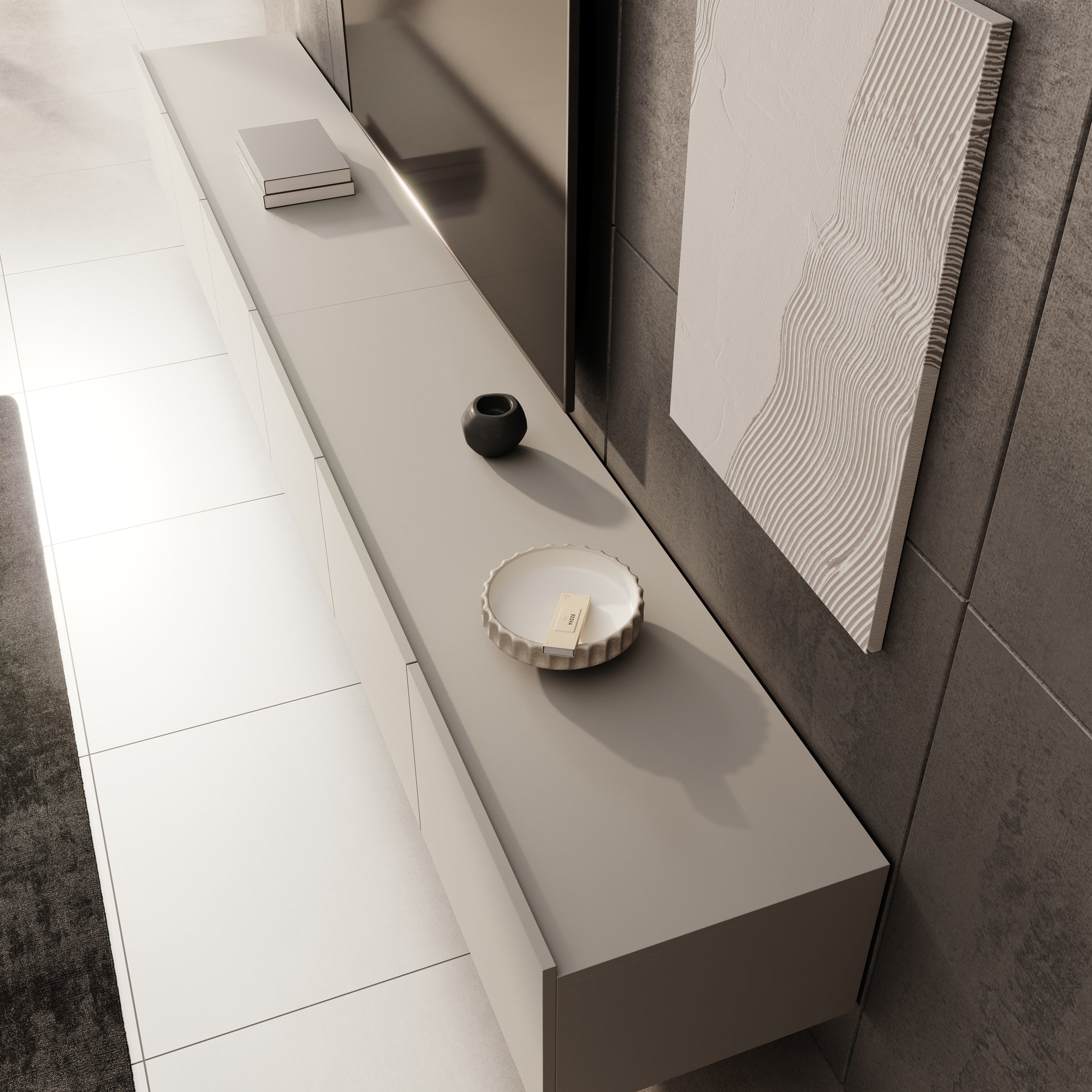 Calabas - TV-Meubel - Beige - 300x43x37 cm