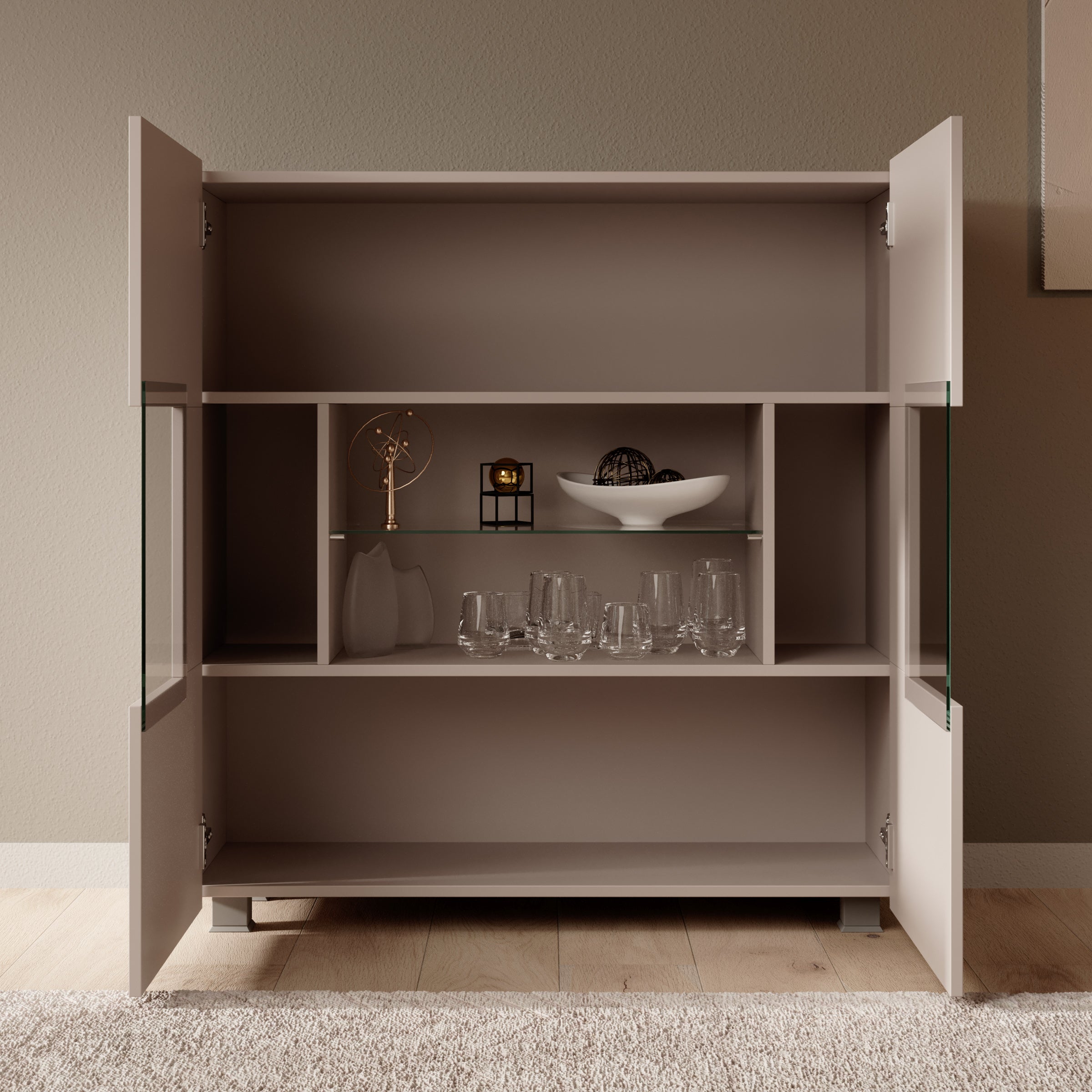 Calgary - Dressoir - Beige - 100x35x107 cm