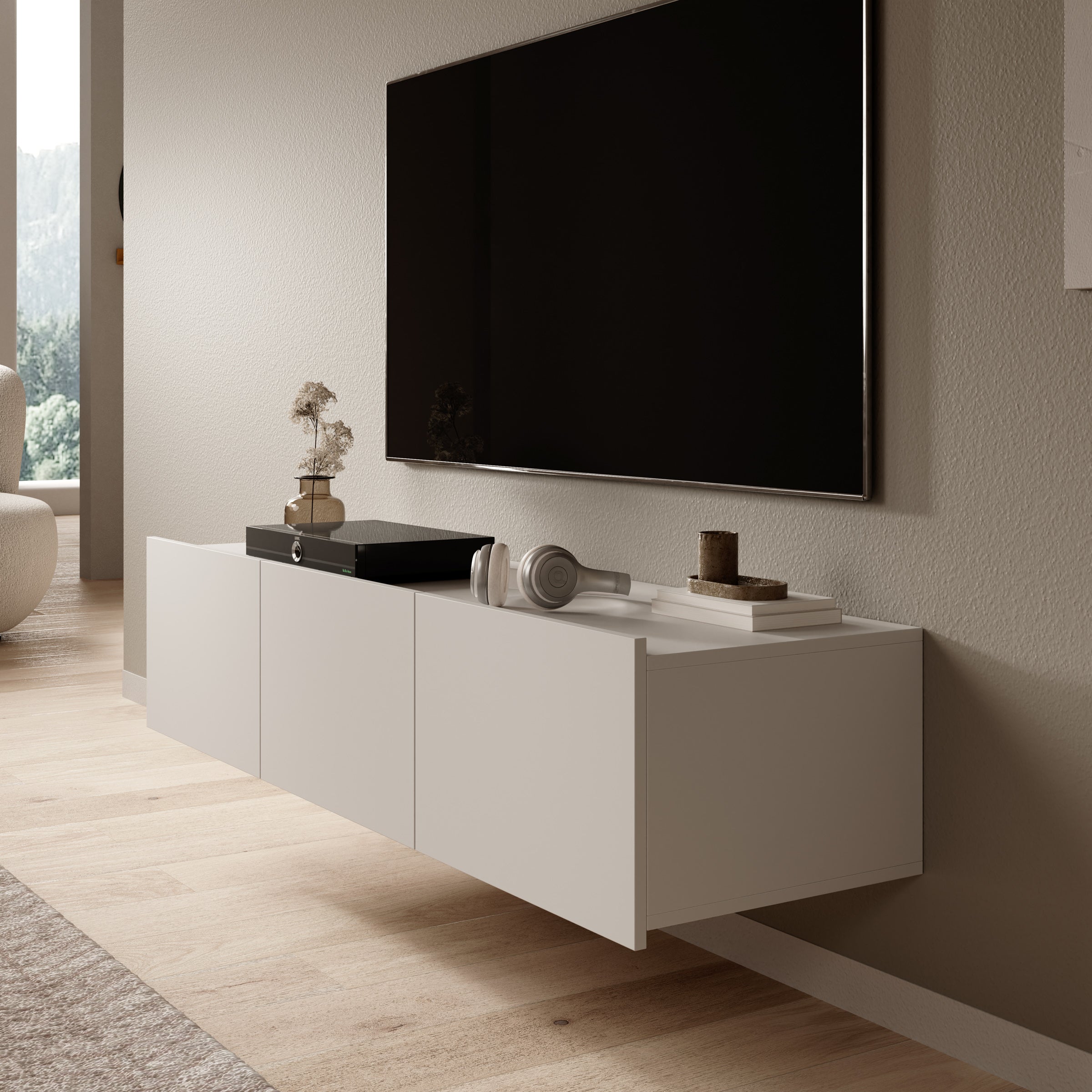 Calgary - TV-Meubel - met 3 deuren - Beige - 150x43x37 cm