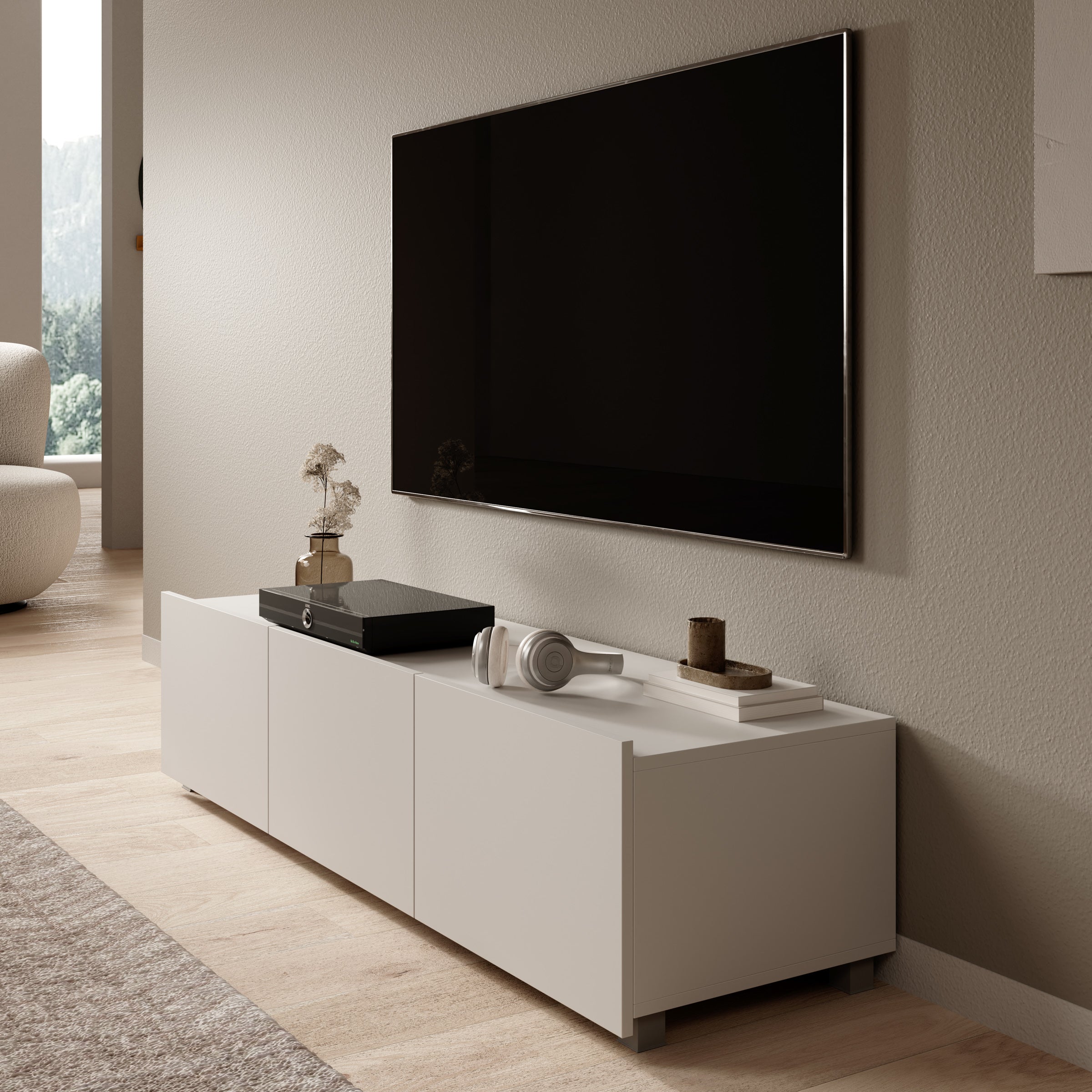 Calgary - TV-Meubel - met 3 deuren - Beige - 150x43x37 cm