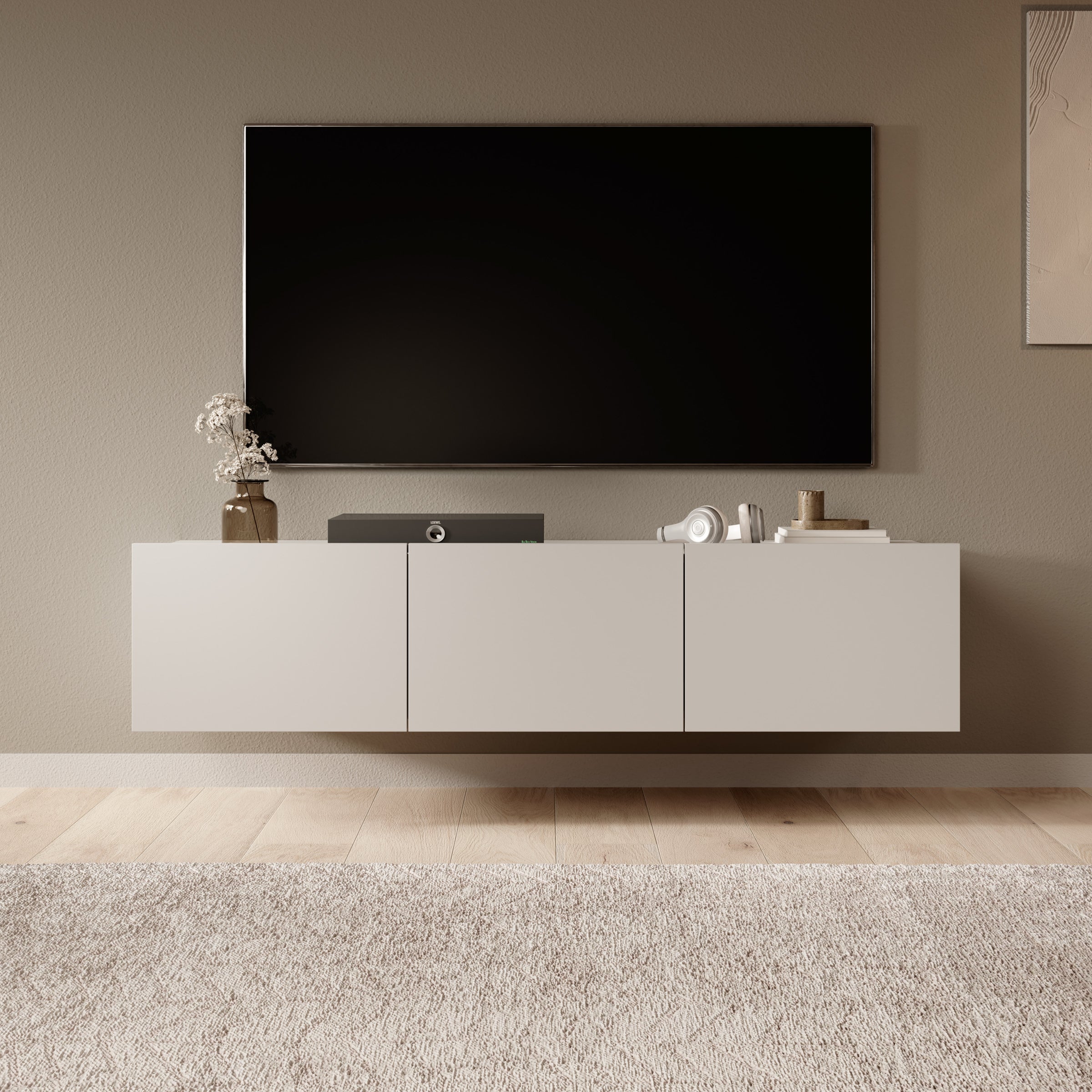 Calgary - TV-Meubel - met 3 deuren - Beige - 150x43x37 cm