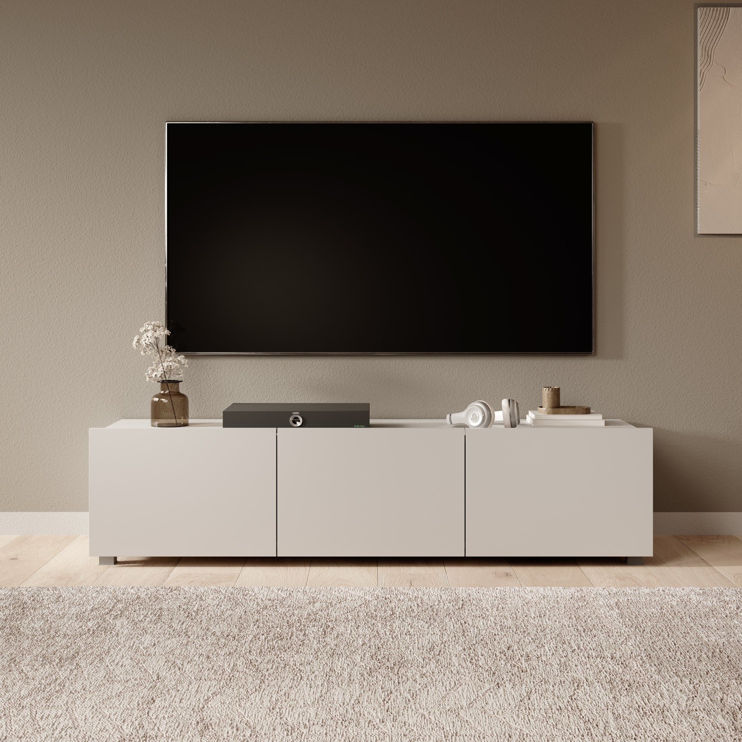 Calgary - TV-Meubel - met 3 deuren - Beige - 150x43x37 cm