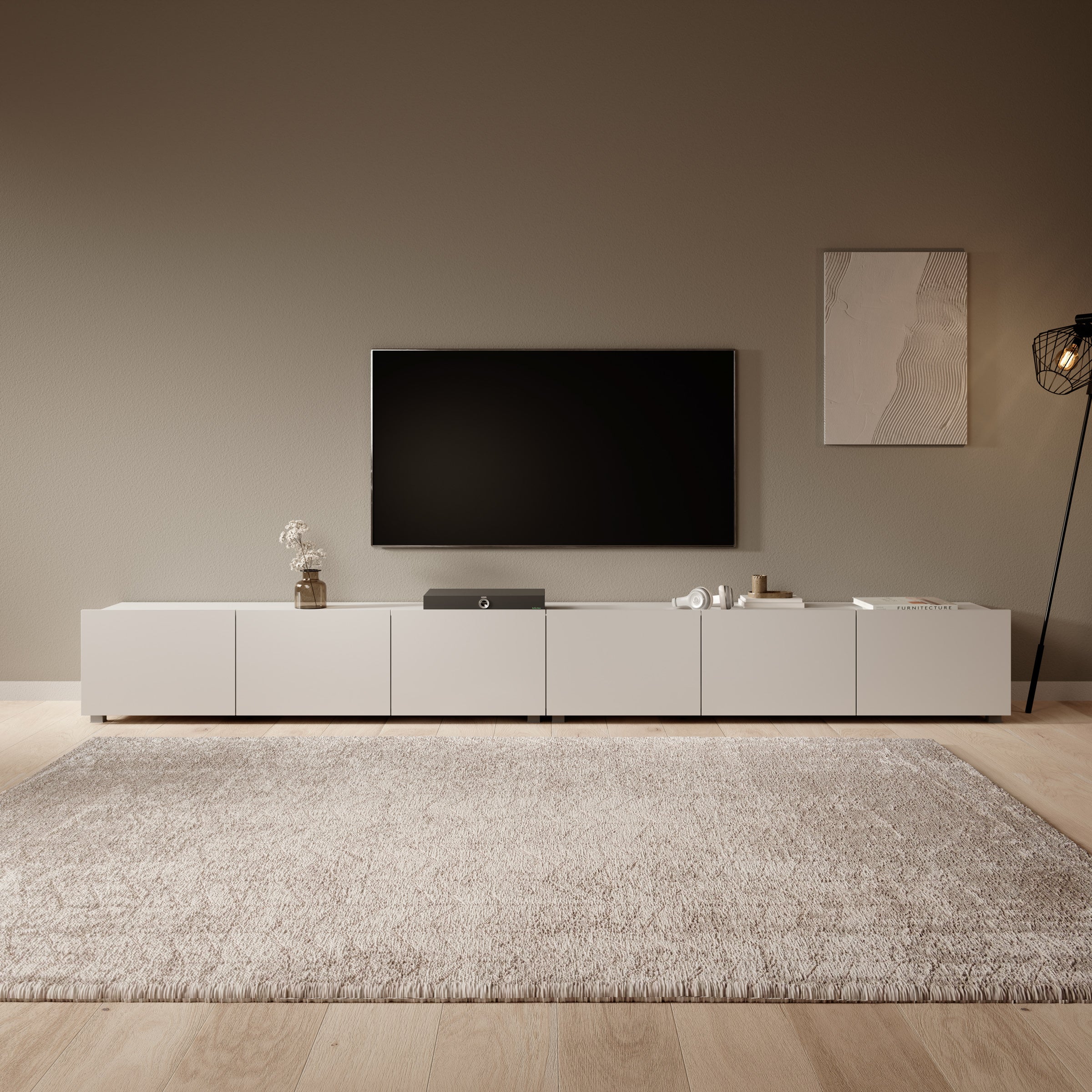 Calgary - TV-Meubel - met 6 deuren - Beige - 300x43x37 cm