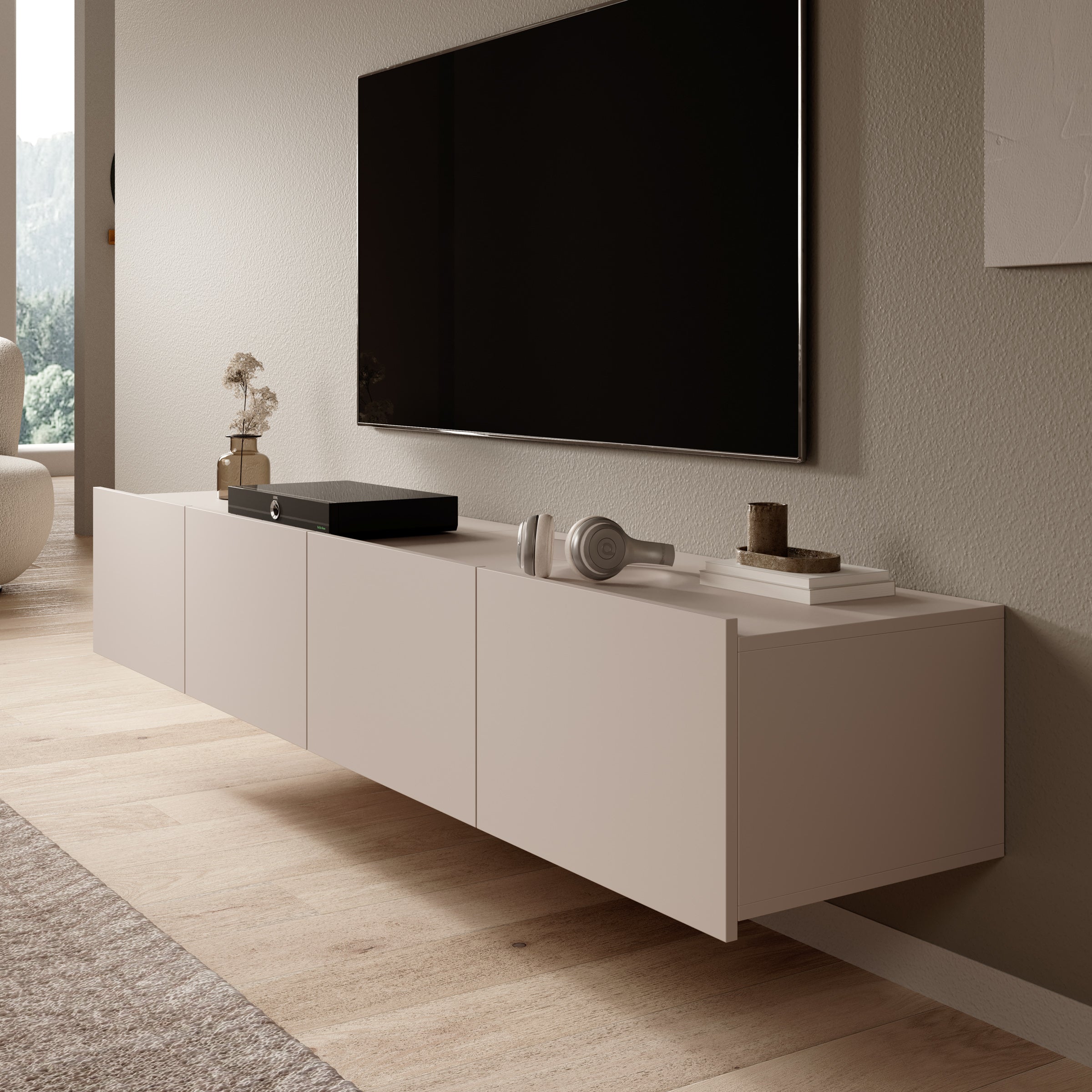Calgary - TV-Meubel met 4 deuren - Beige - 200 cm