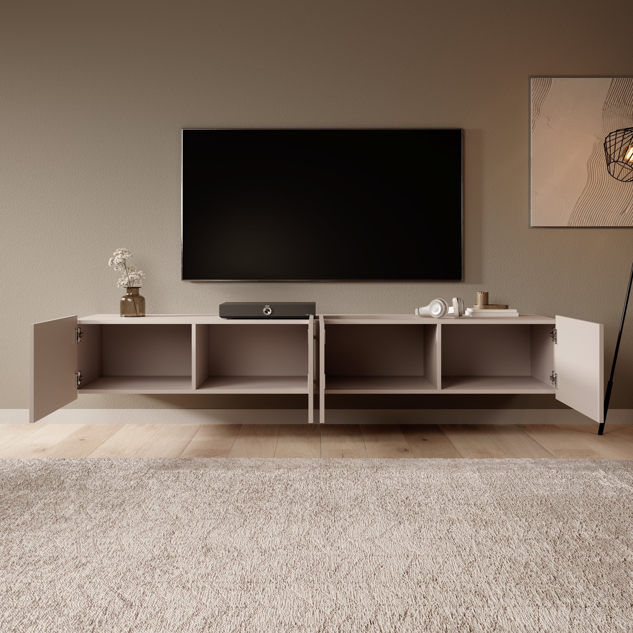 Calgary - TV-Meubel met 4 deuren - Beige - 200 cm