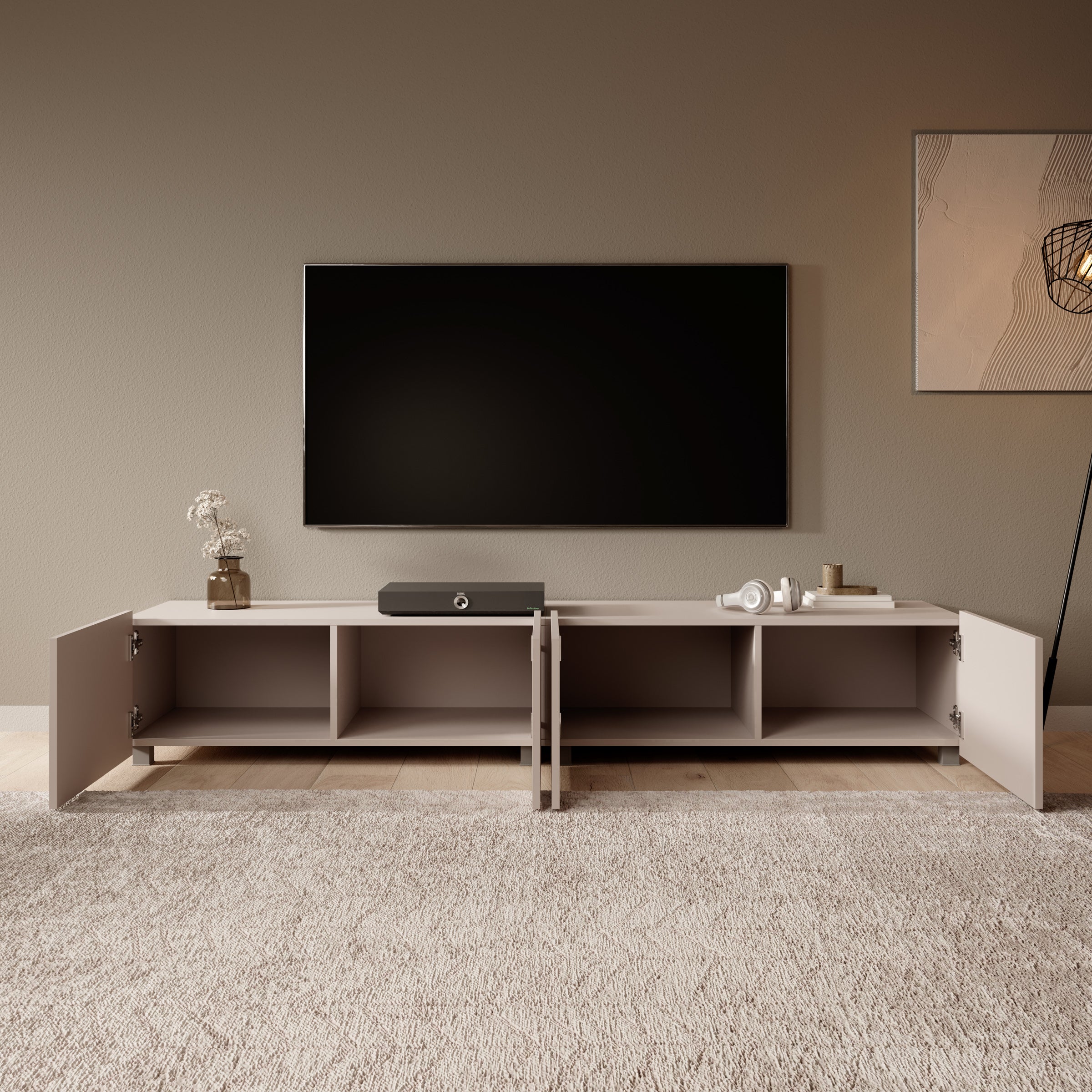 Calgary - TV-Meubel met 4 deuren - Beige - 200 cm