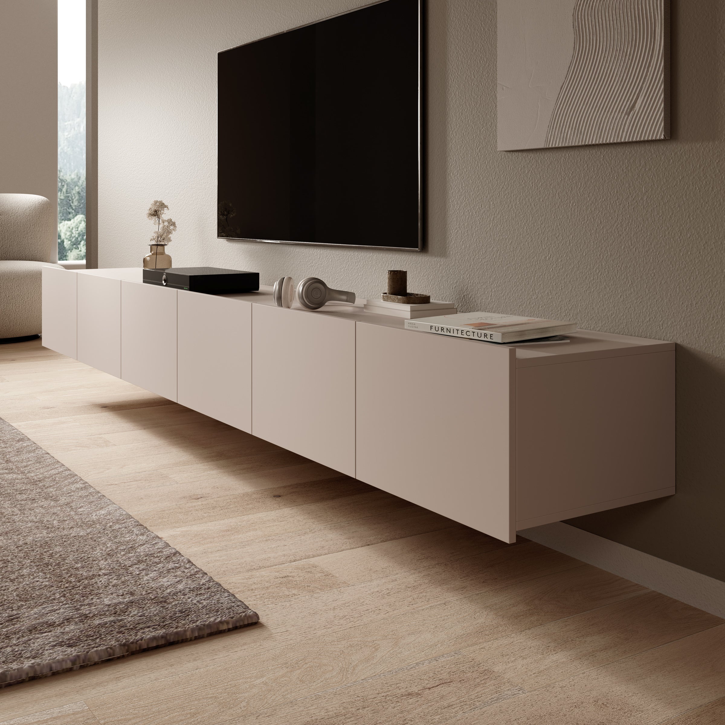 Calgary - TV-Meubel met 6 deuren - Beige - 300 cm