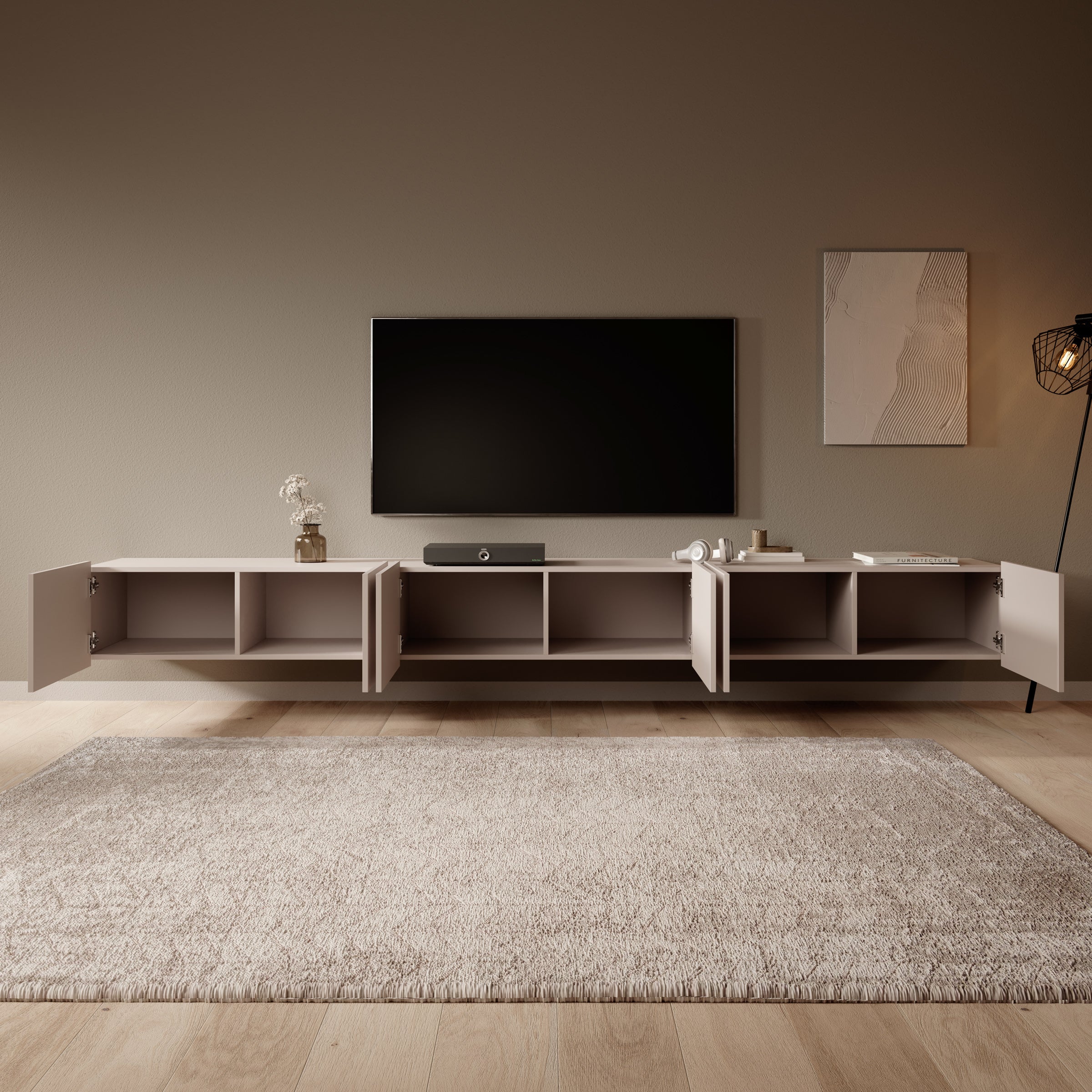 Calgary - TV-Meubel met 6 deuren - Beige - 300 cm