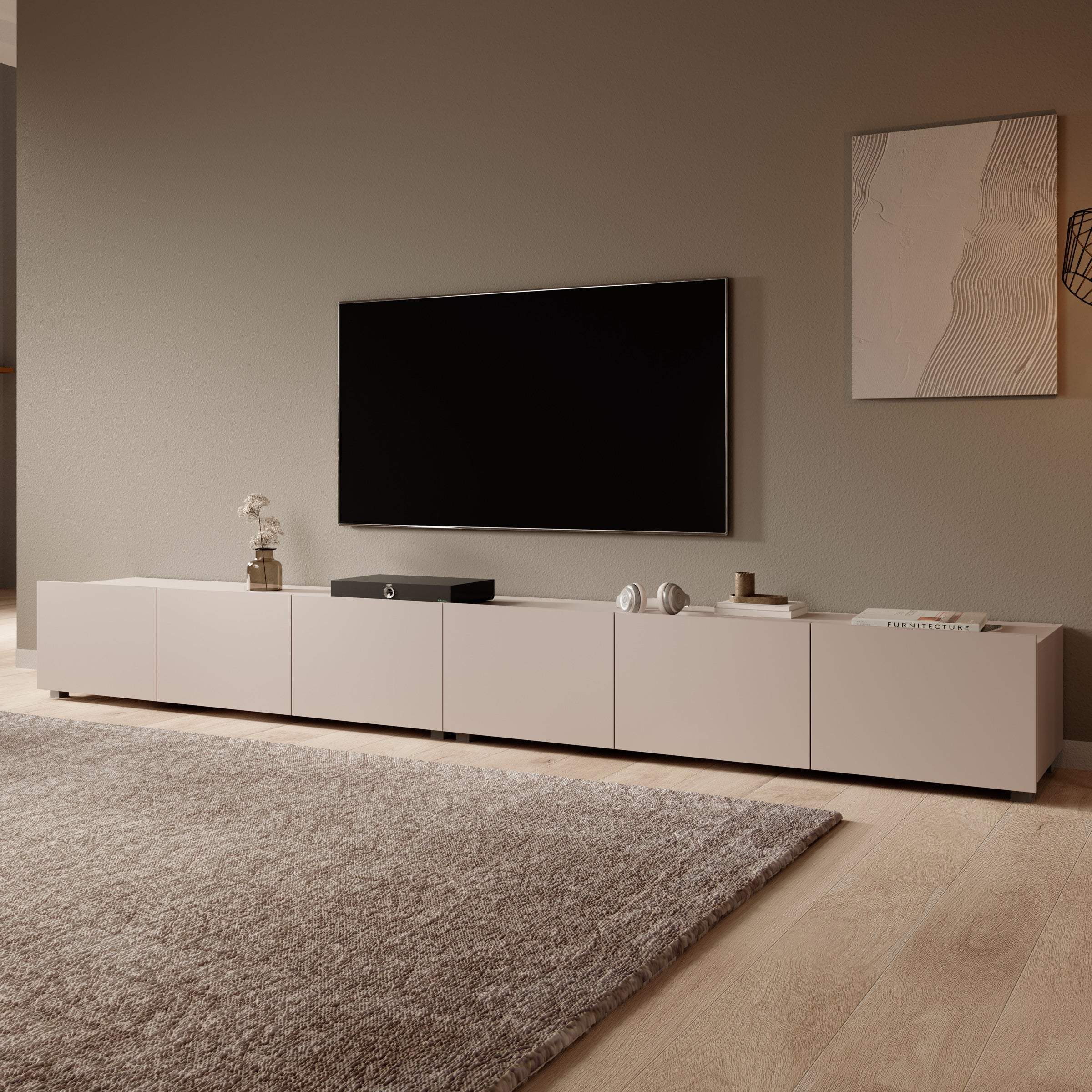 Calgary - TV-Meubel met 6 deuren - Beige - 300 cm