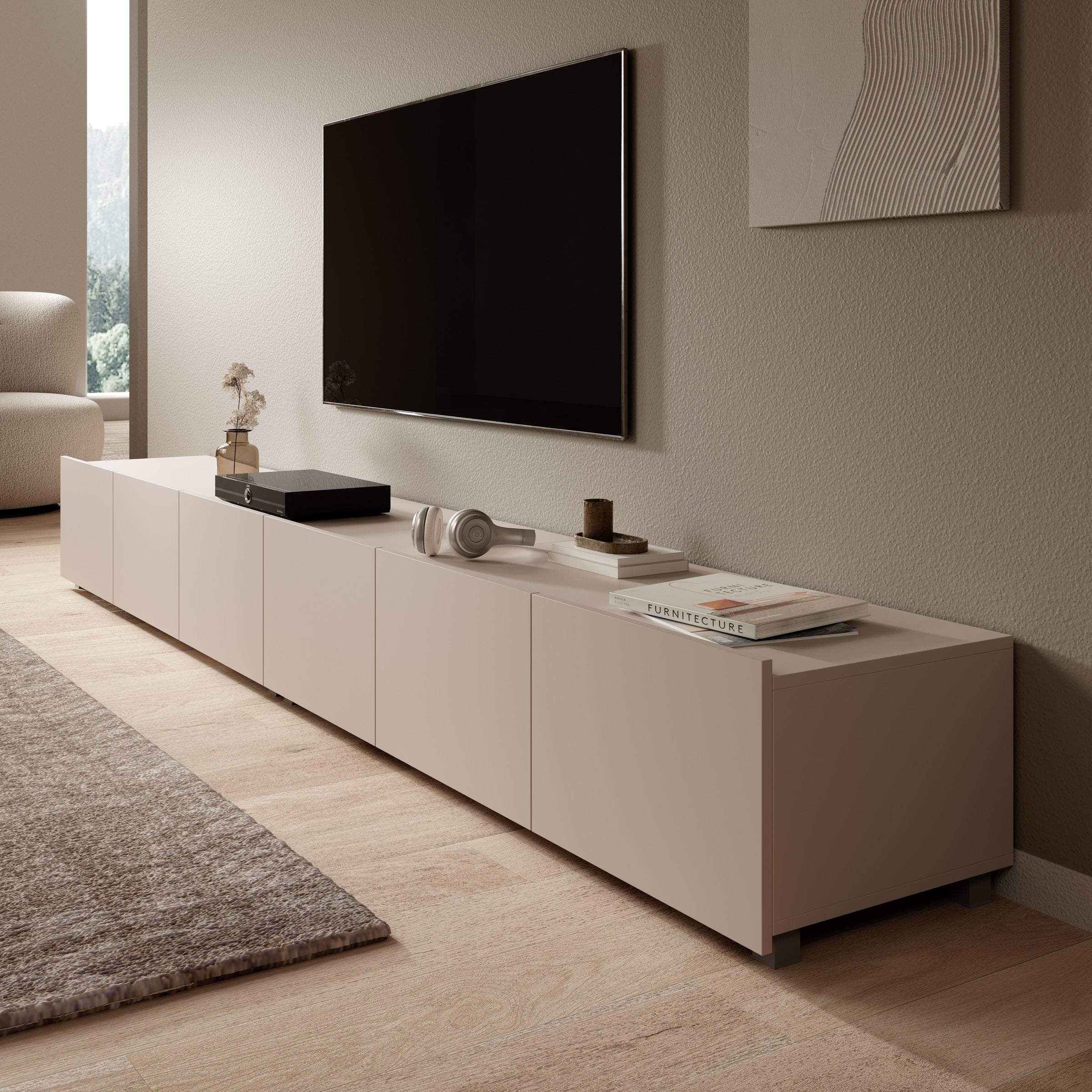 Calgary - TV-Meubel met 6 deuren - Beige - 300 cm