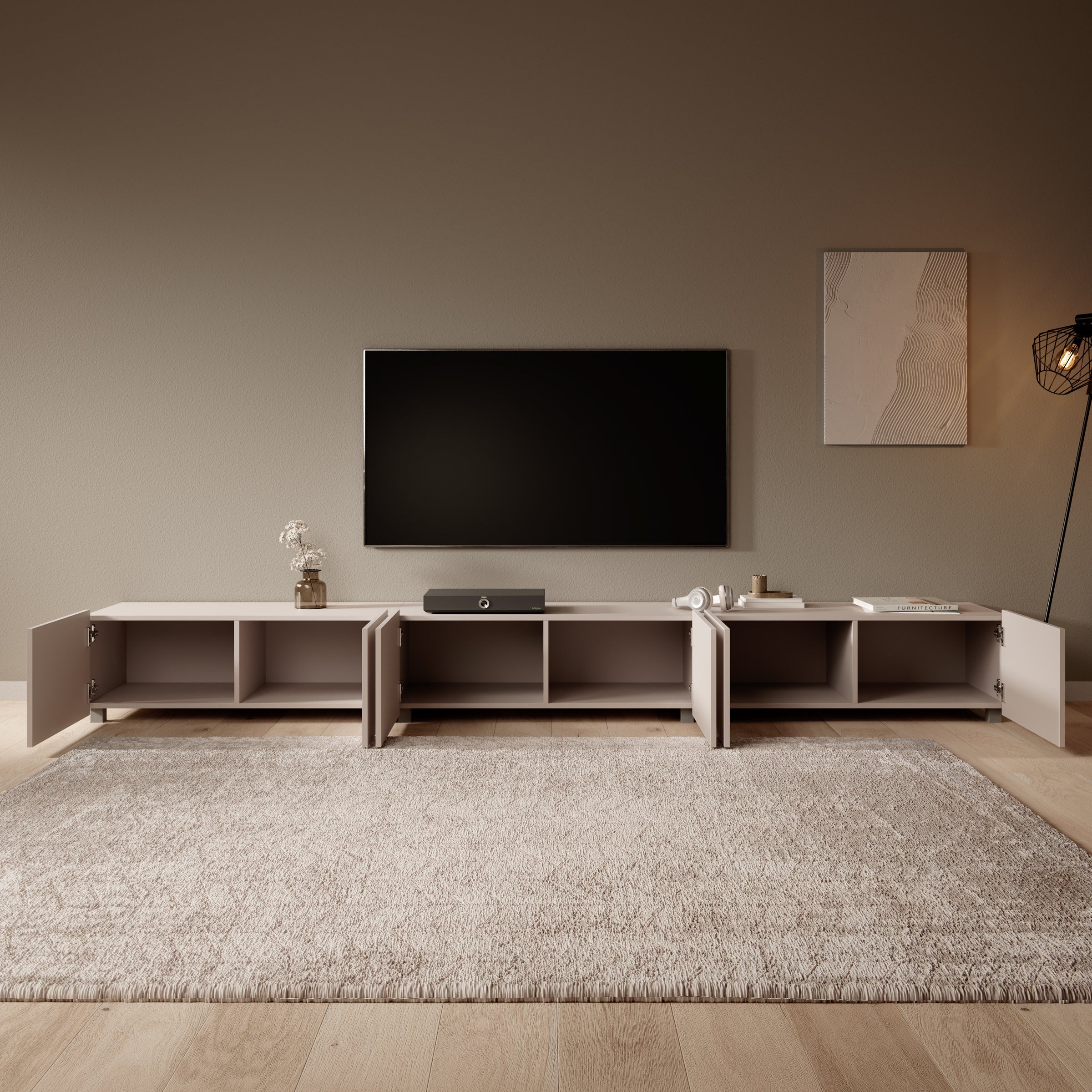 Calgary - TV-Meubel met 6 deuren - Beige - 300 cm