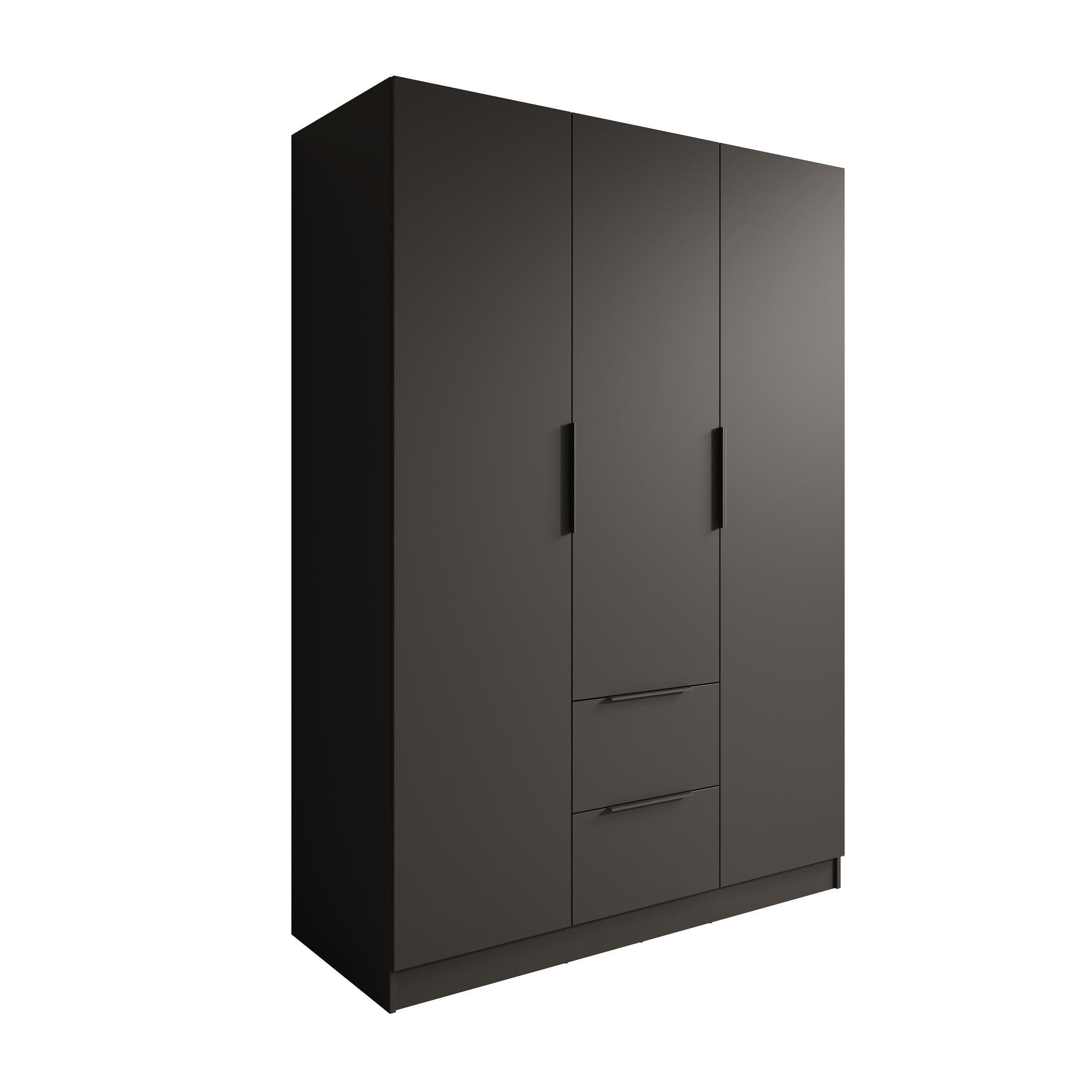 Caliero - Kledingkast 3-deurs - Zwart - 150x60x216 cm