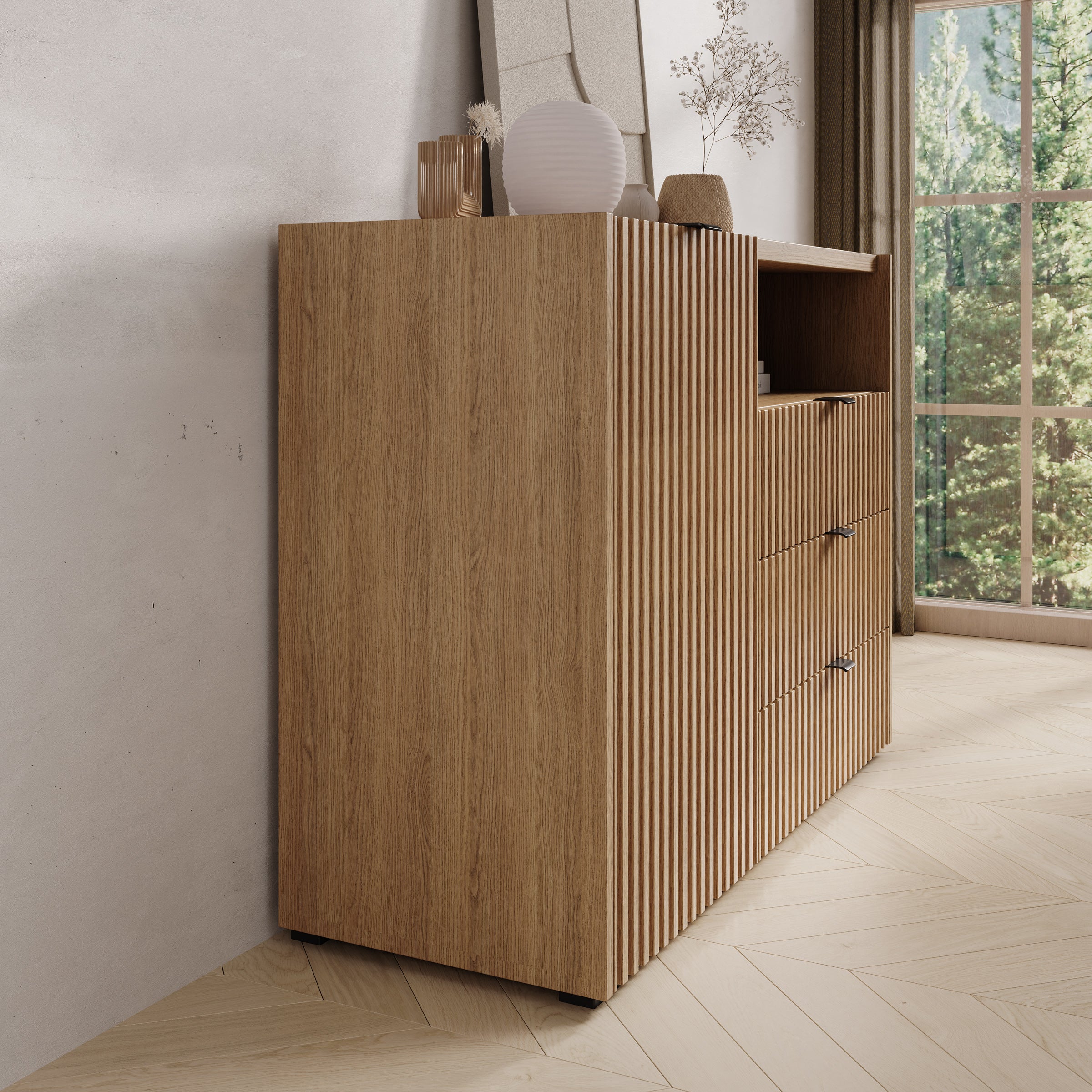 Callahan - Dressoir - Eiken - 106x40x80 cm