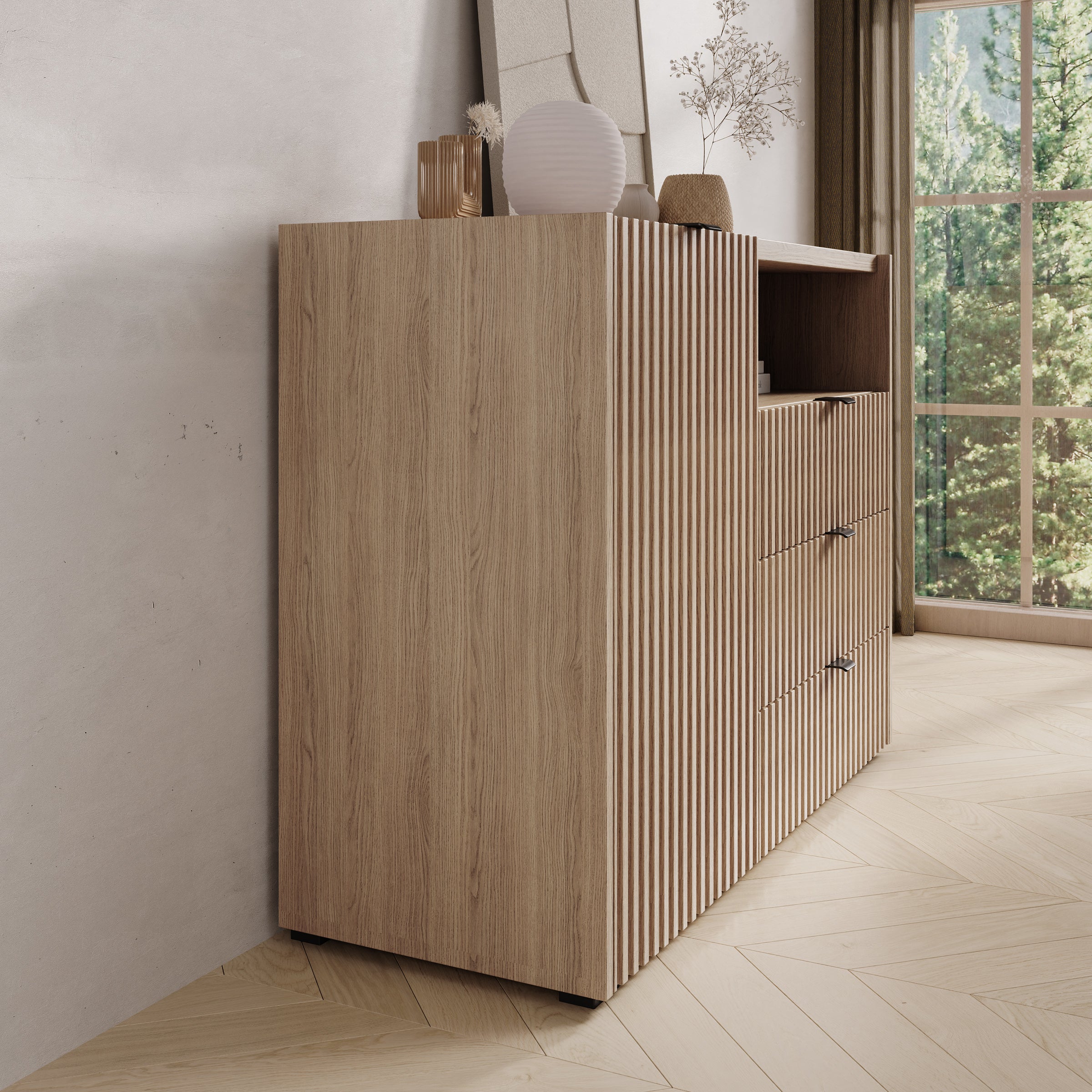 Callahan - Dressoir - Eiken - 106x40x80 cm