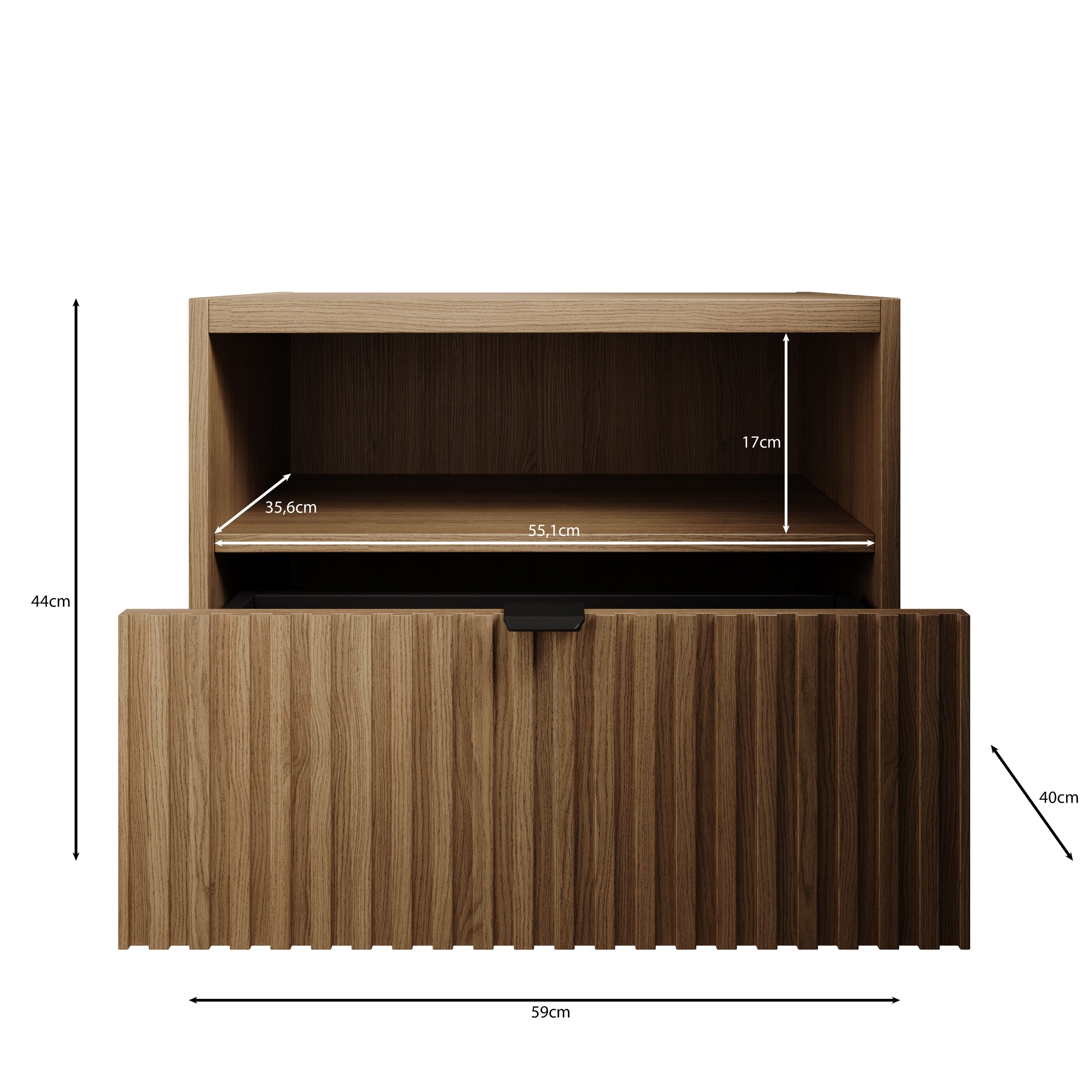 Callahan - Nachtkastje - Eiken - 59x40x44 cm